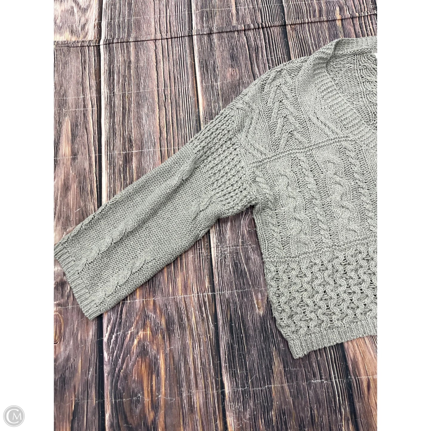 Sweater Cardigan By Miracle In Grey, Size: S