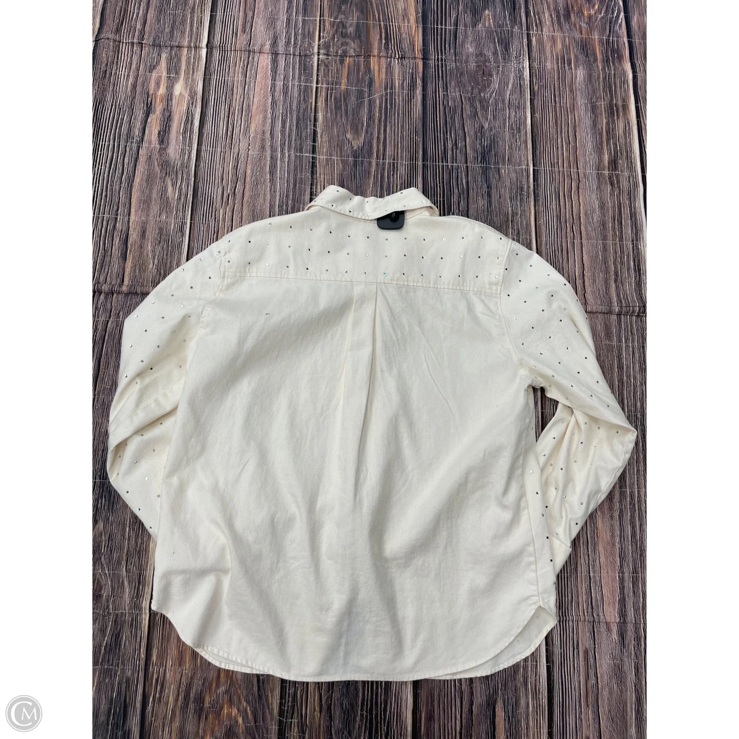 Jacket Denim By Clothes Mentor In White, Size: Xl