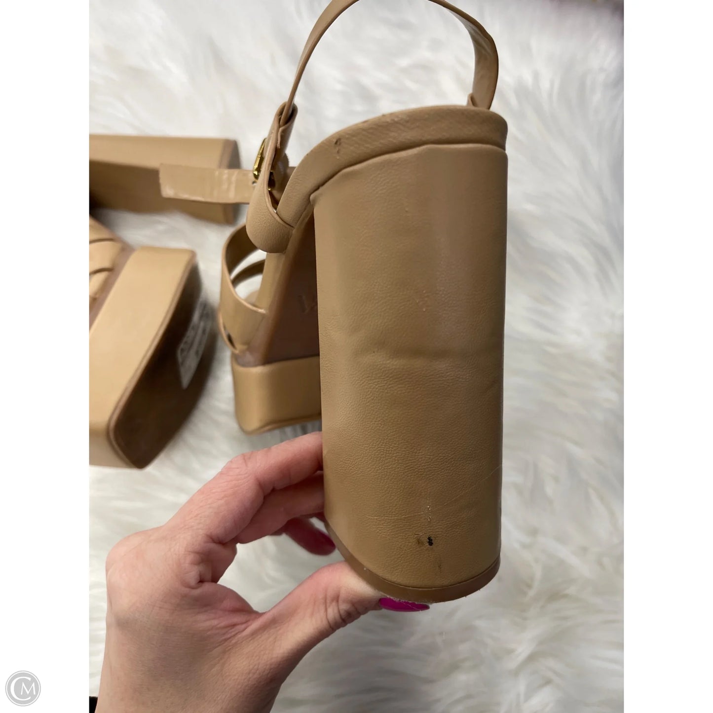 Sandals Heels Block By Zara In Tan, Size: 10