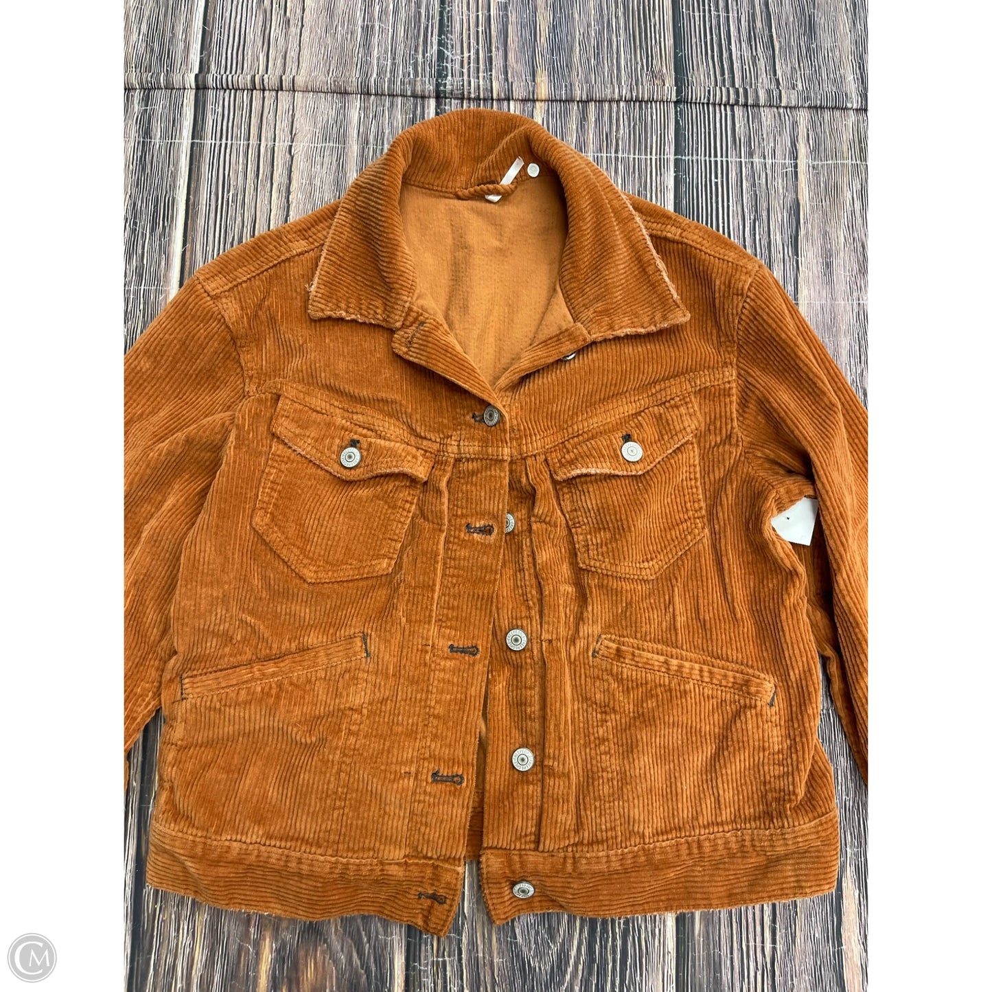 Jacket Shirt By Free People In Orange, Size: S