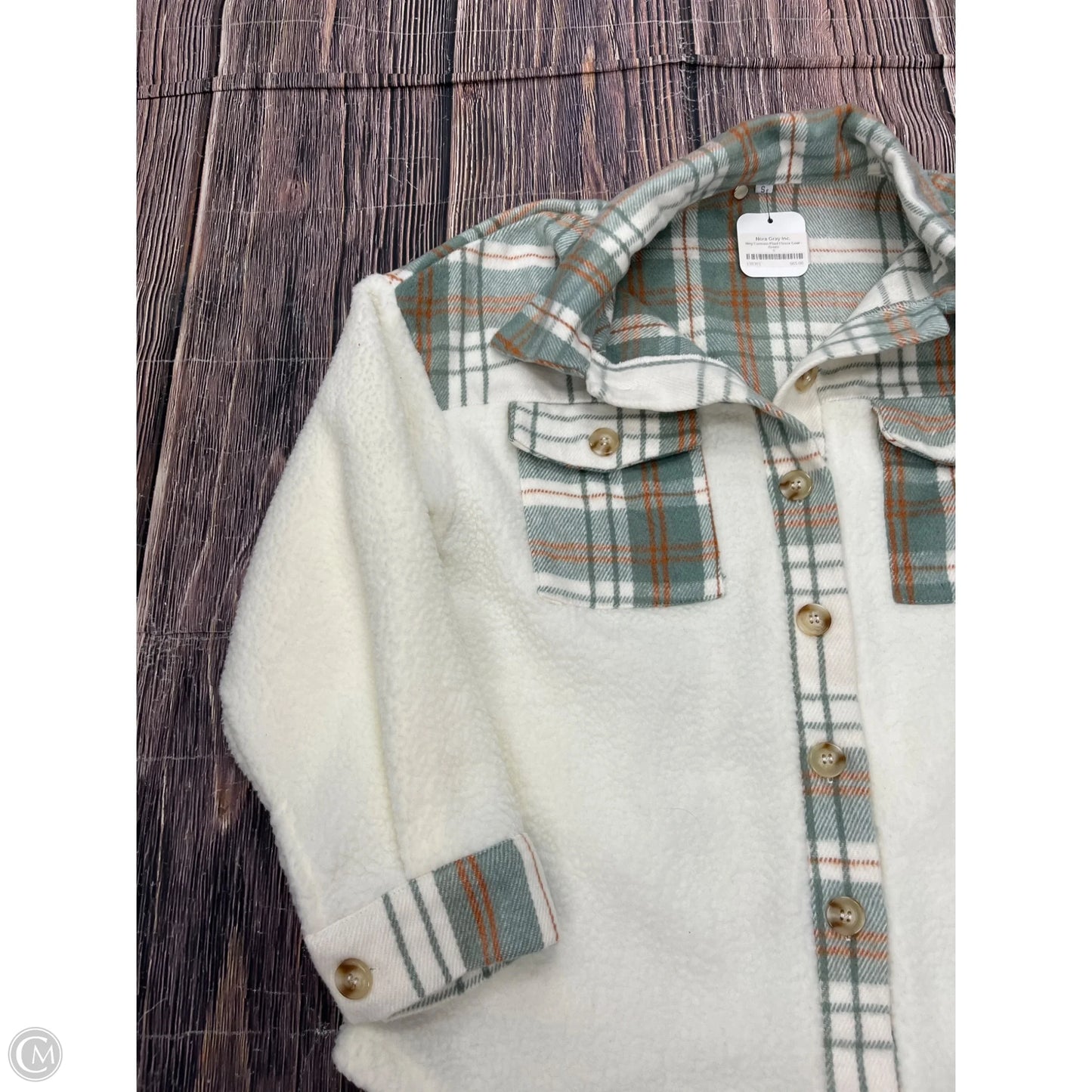 Jacket Shirt By Clothes Mentor In Green, Size: S