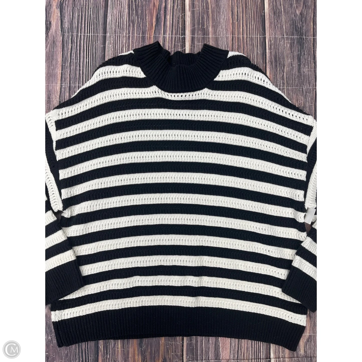 Sweater By Time And Tru In Black & White, Size: 2x