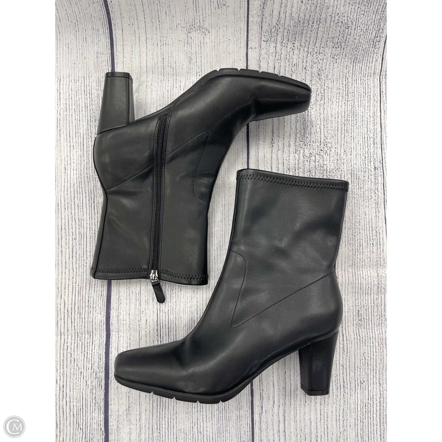Boots Ankle Heels By Aerosoles In Black, Size: 11
