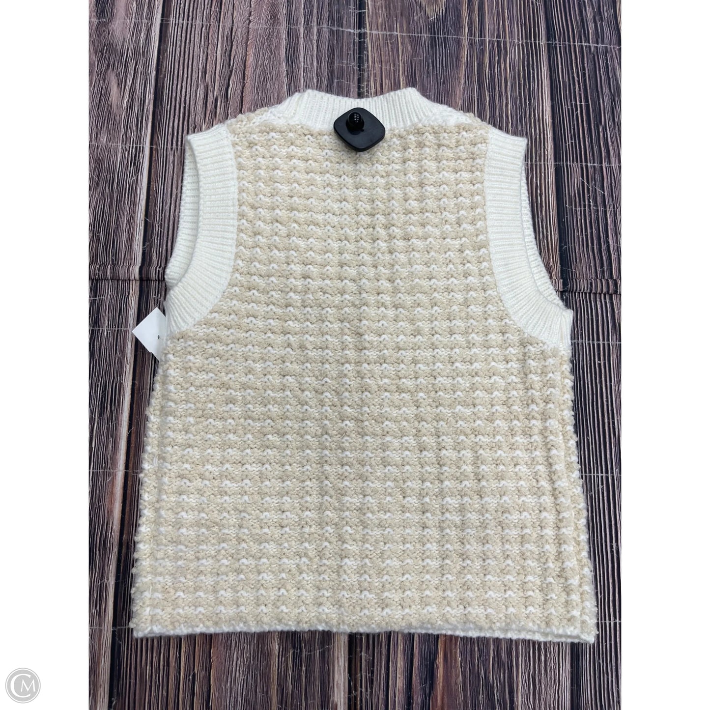 Vest Sweater By Clothes Mentor In Cream, Size: Xs