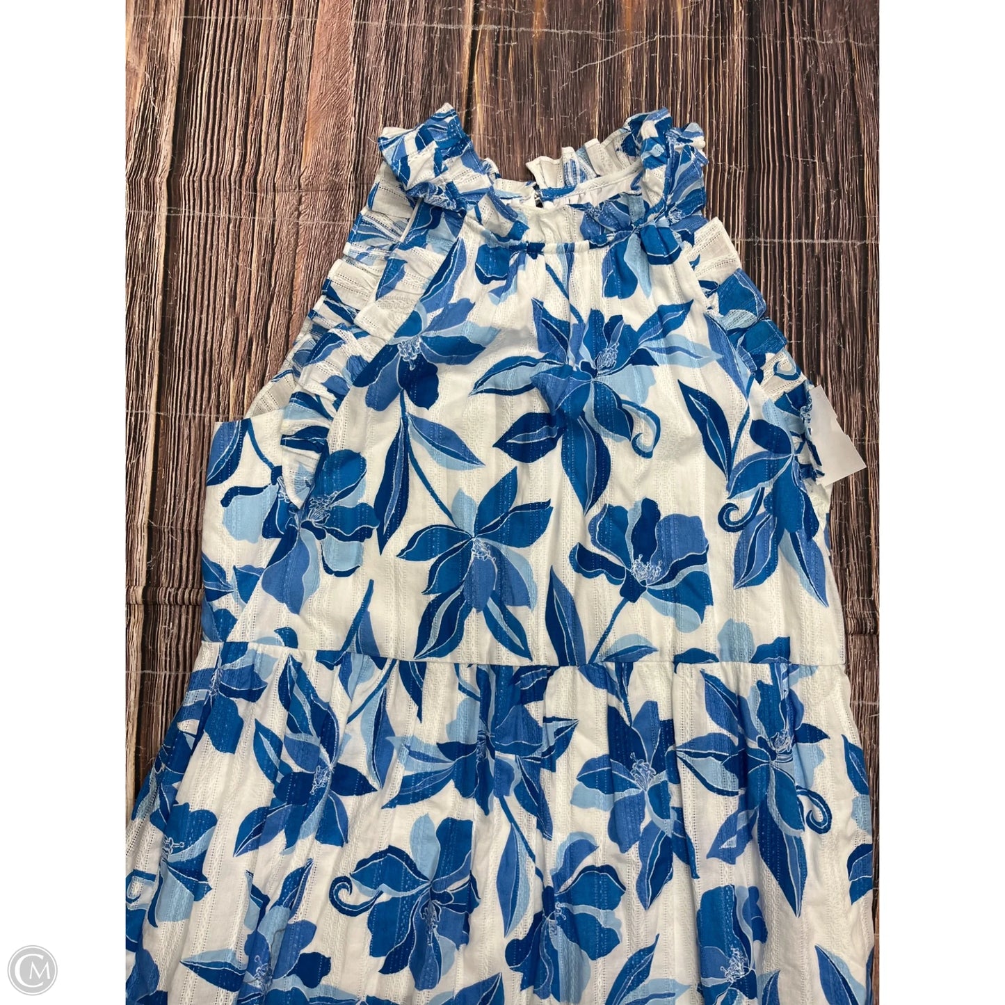 Dress Casual Short By Clothes Mentor In Blue & White, Size: S
