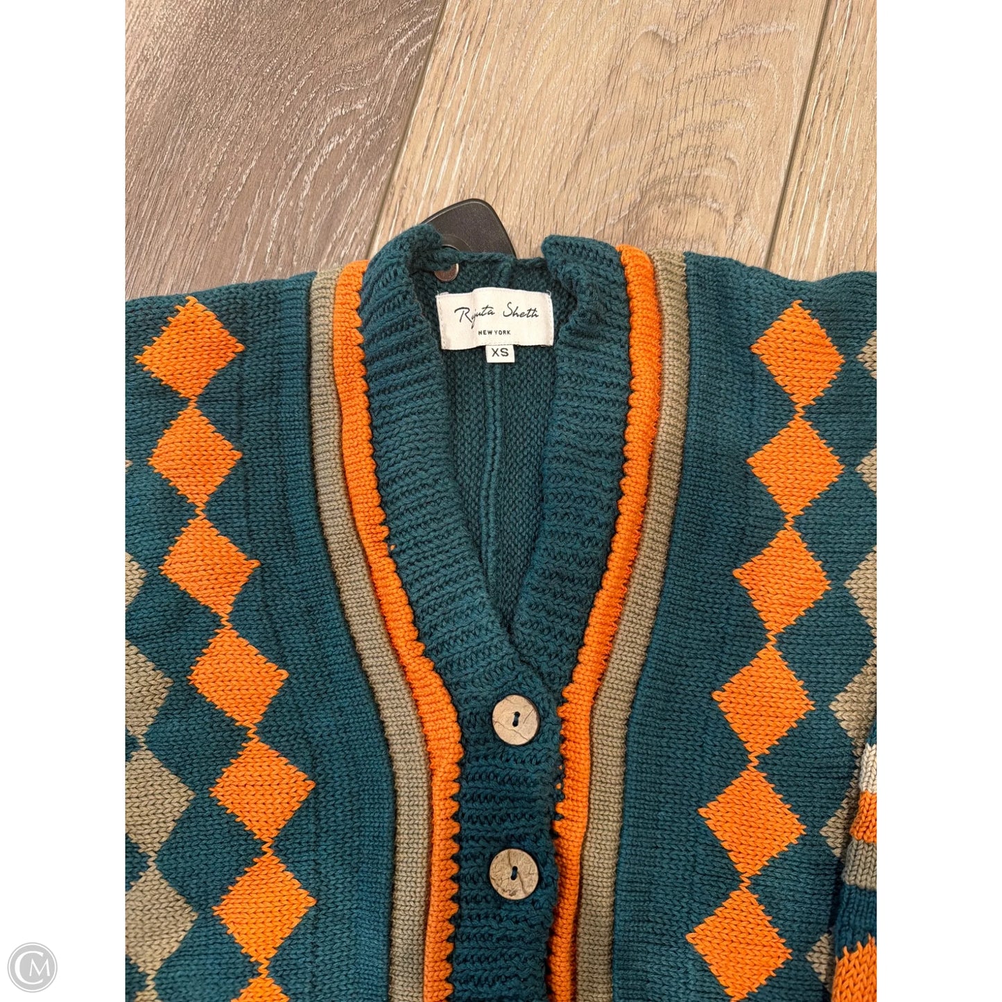 Sweater Cardigan By Clothes Mentor In Green, Size: Xs