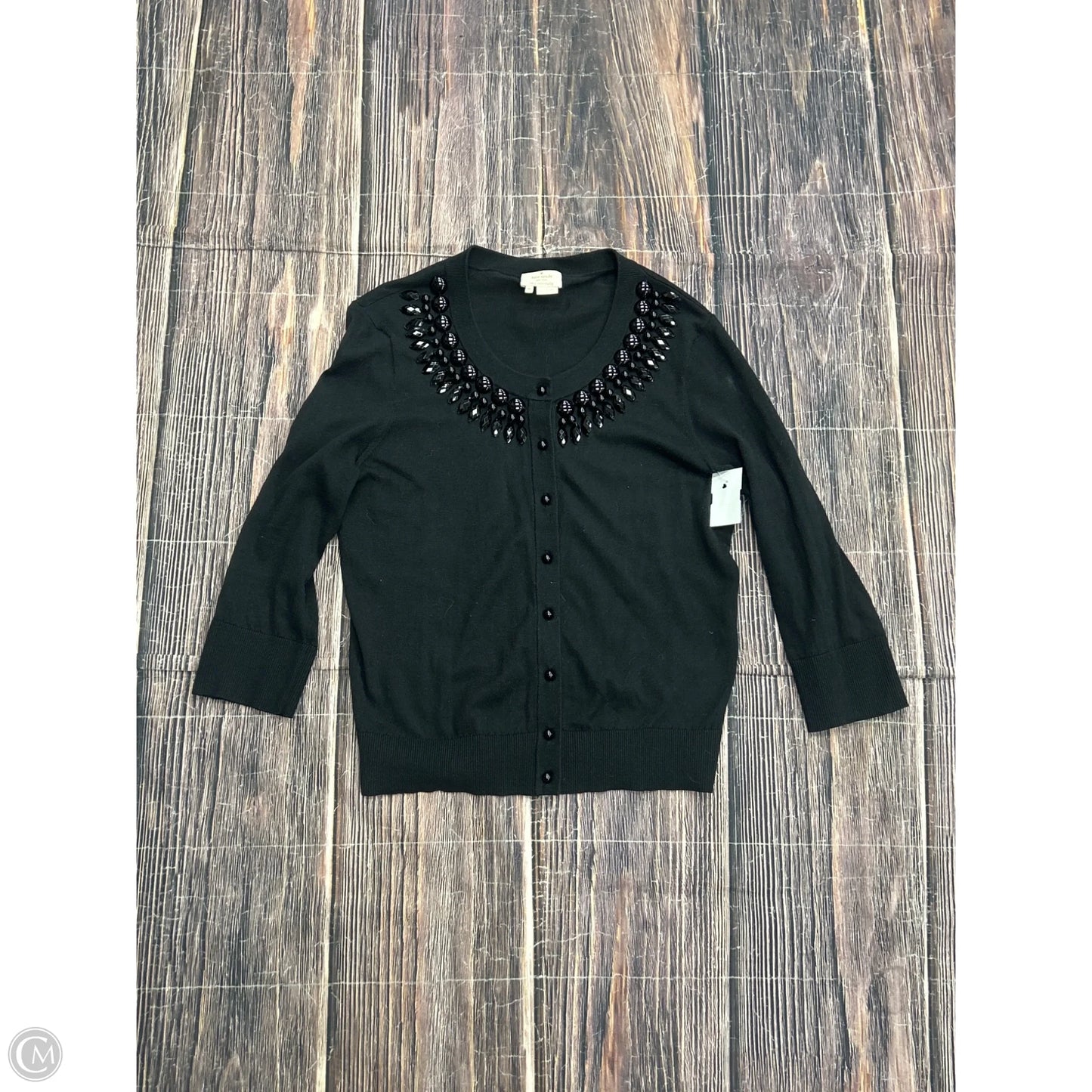Sweater Cardigan Designer By Kate Spade In Black, Size: M