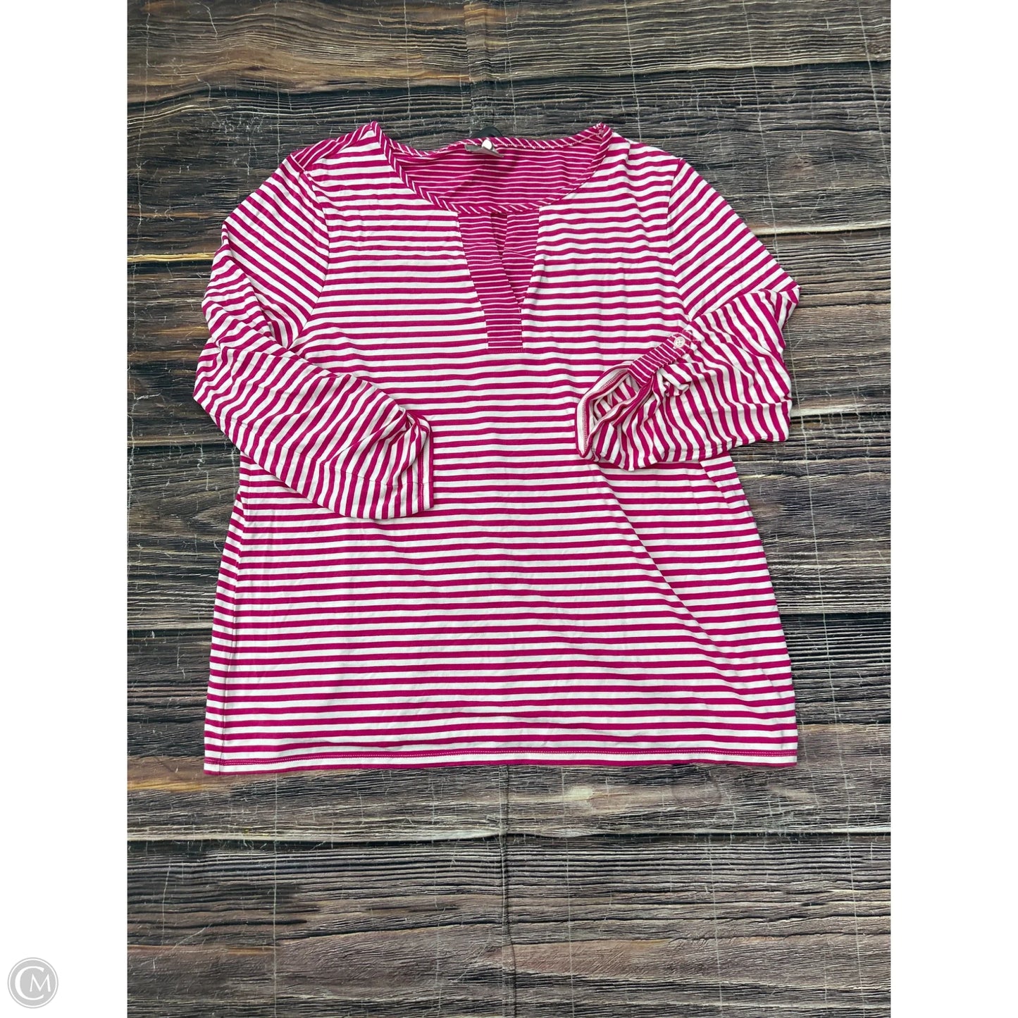 Top 3/4 Sleeve By Chicos In Pink, Size: L