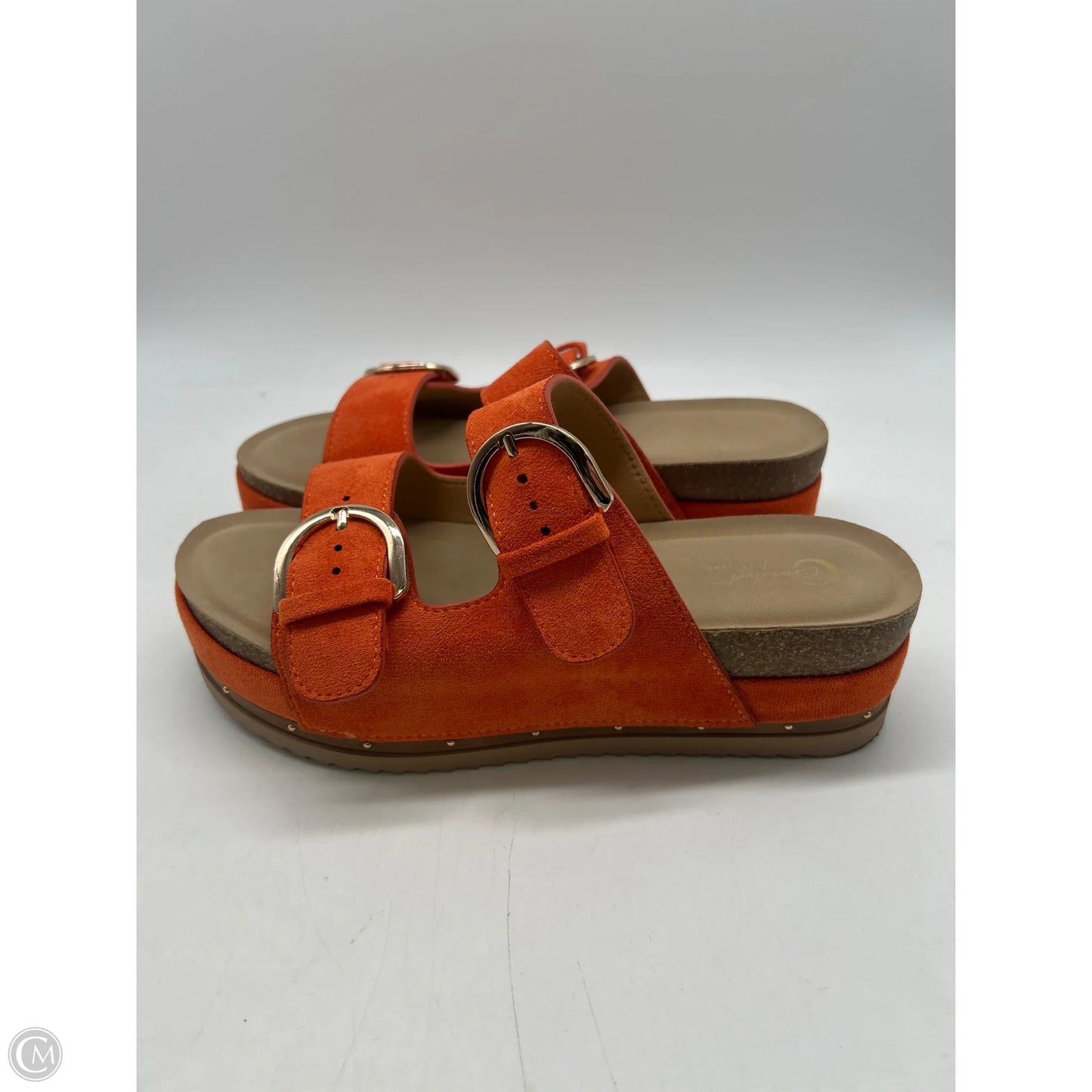 Sandals Heels Platform By Comfort Casual In Orange, Size: 8
