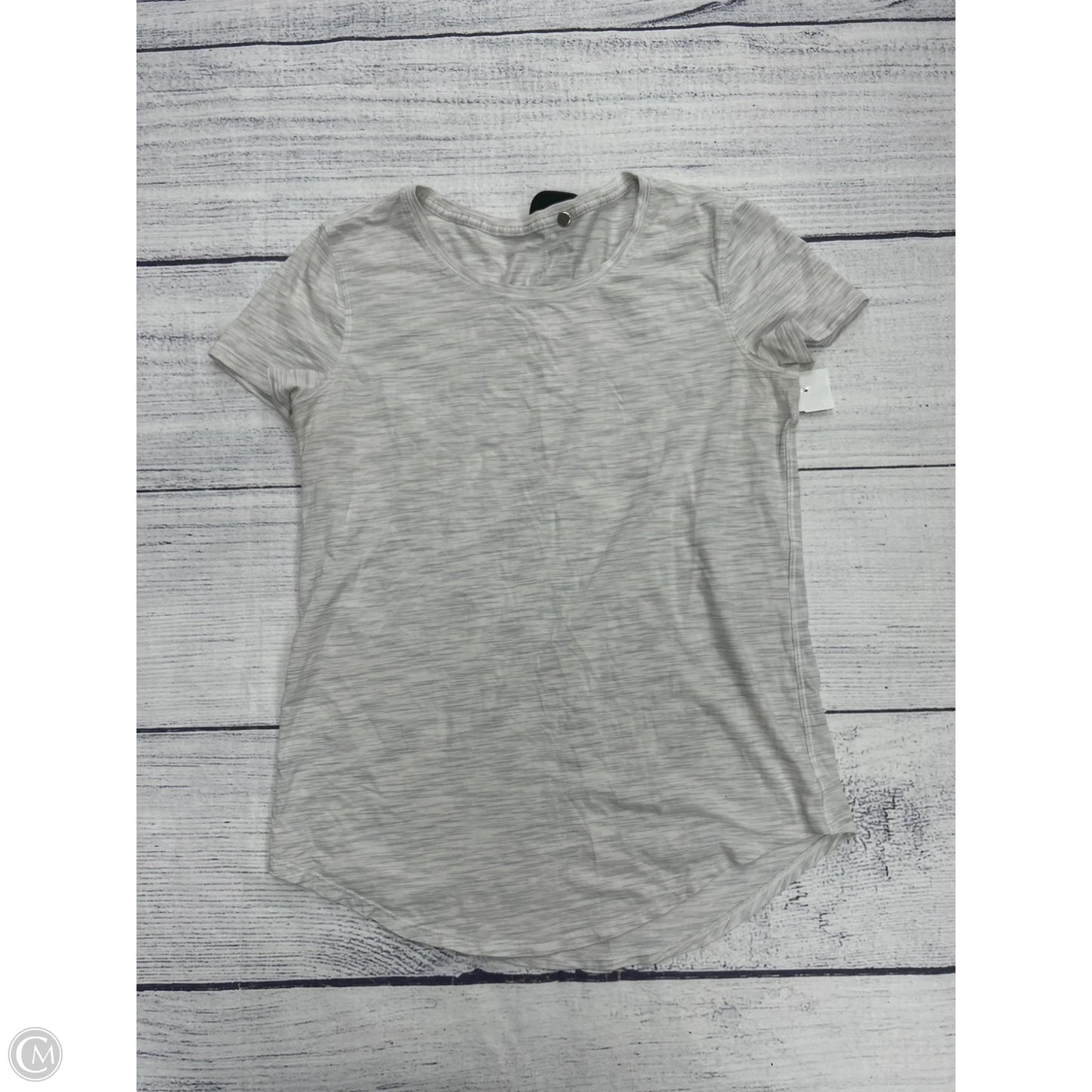 Athletic Top Short Sleeve By Lululemon In Grey, Size: 8