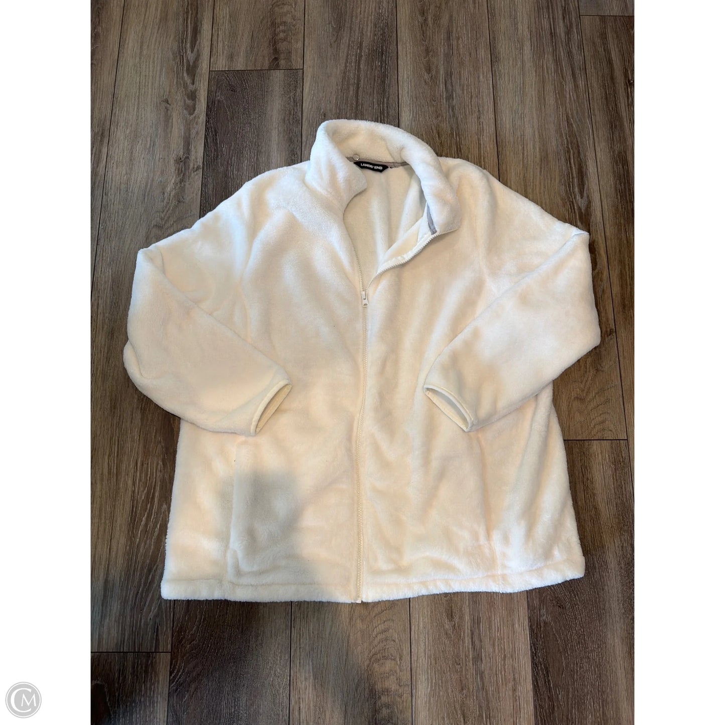 Jacket Fleece By Lands End In White, Size: 1x