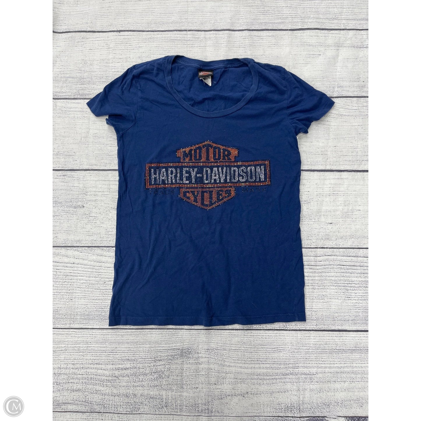 Top Short Sleeve By Harley Davidson In Blue, Size: Xl