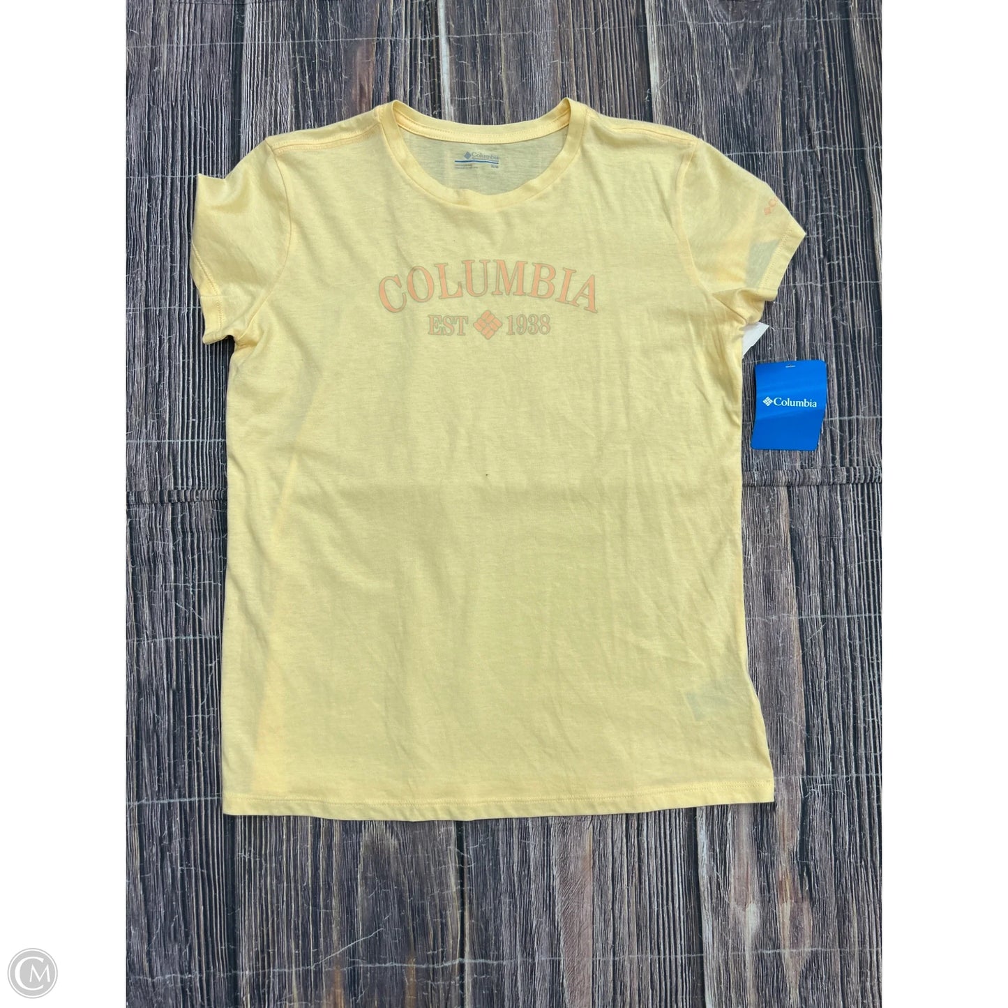 Athletic Top Short Sleeve By Columbia In Yellow, Size: M