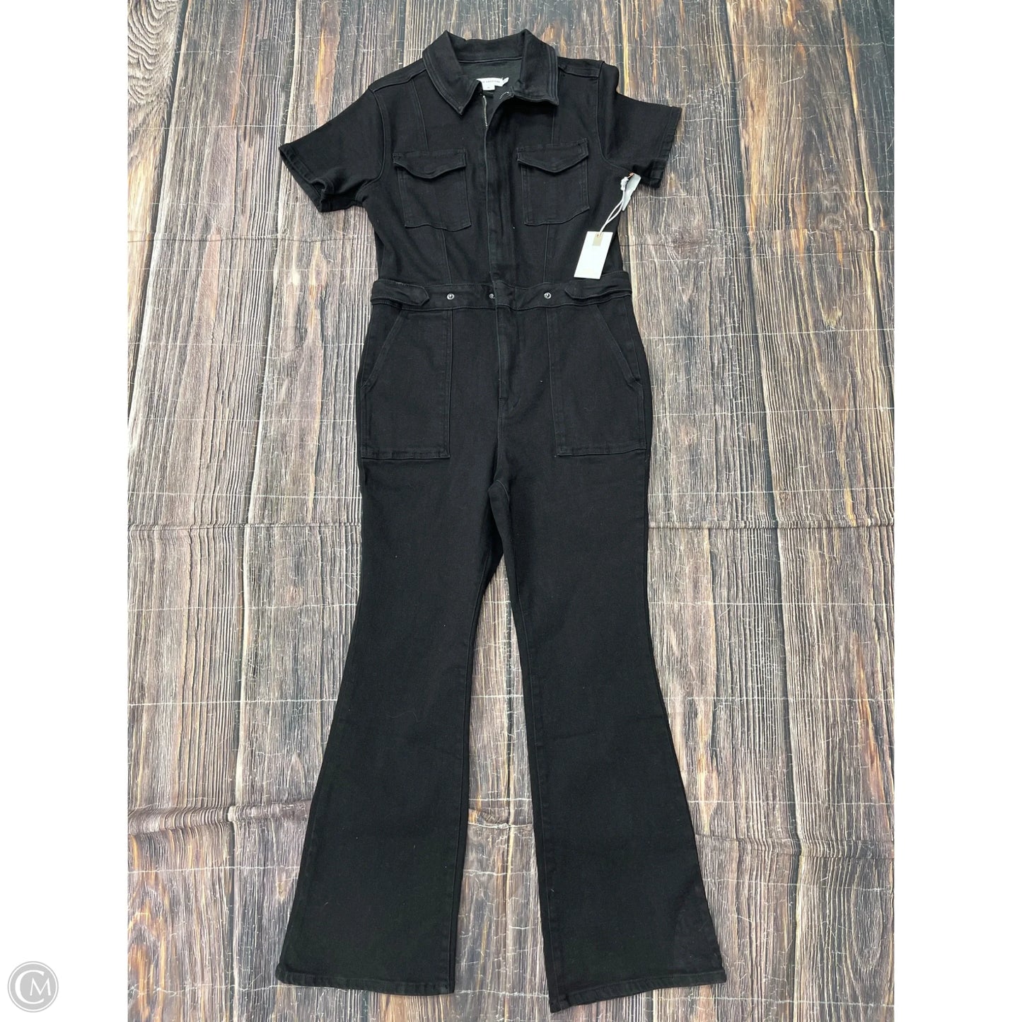 Jumpsuit By Good American In Black Denim, Size: Xl