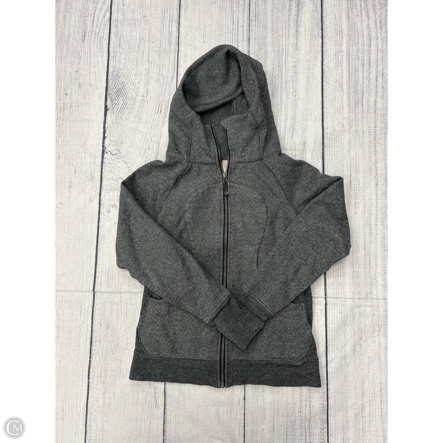 Athletic Jacket By Lululemon In Grey, Size: 8