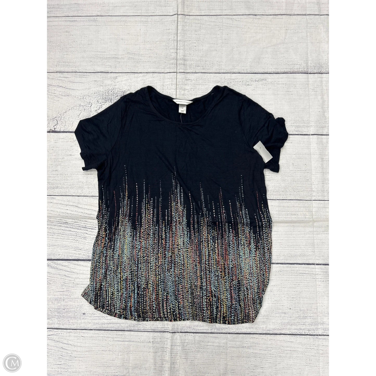 Top Short Sleeve By Christopher And Banks In Black, Size: Xl