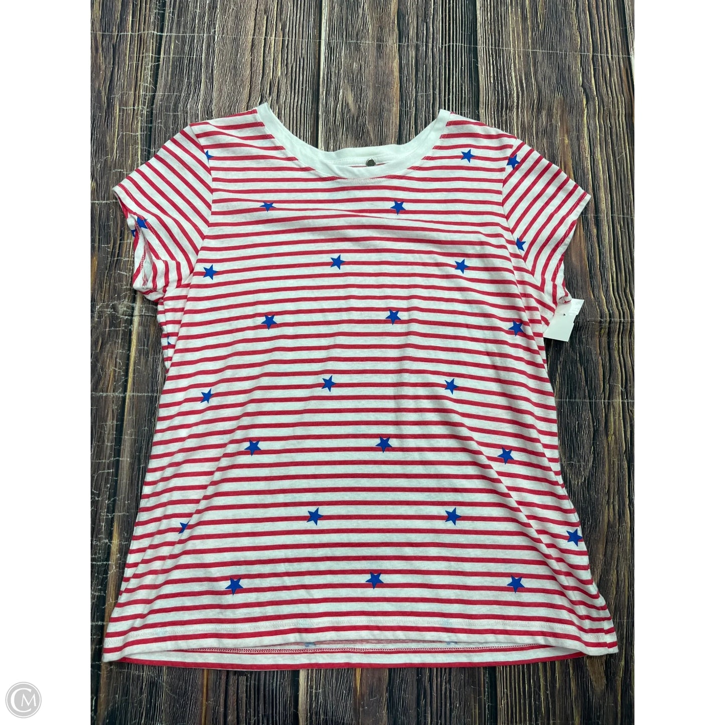 Top Short Sleeve Basic By Tahari By Arthur Levine In Red, Size: Xl