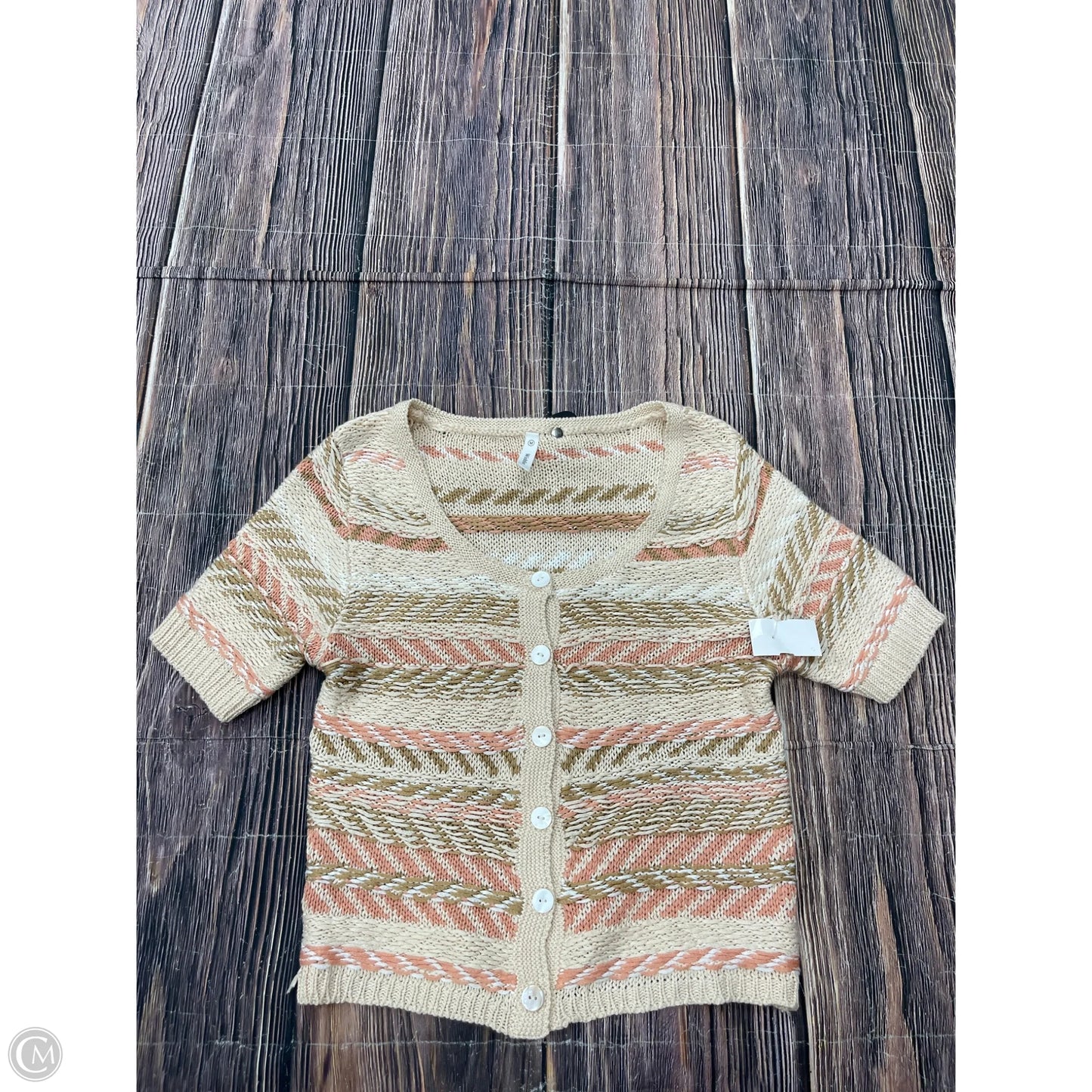 Sweater Short Sleeve By Wishlist In Brown, Size: M