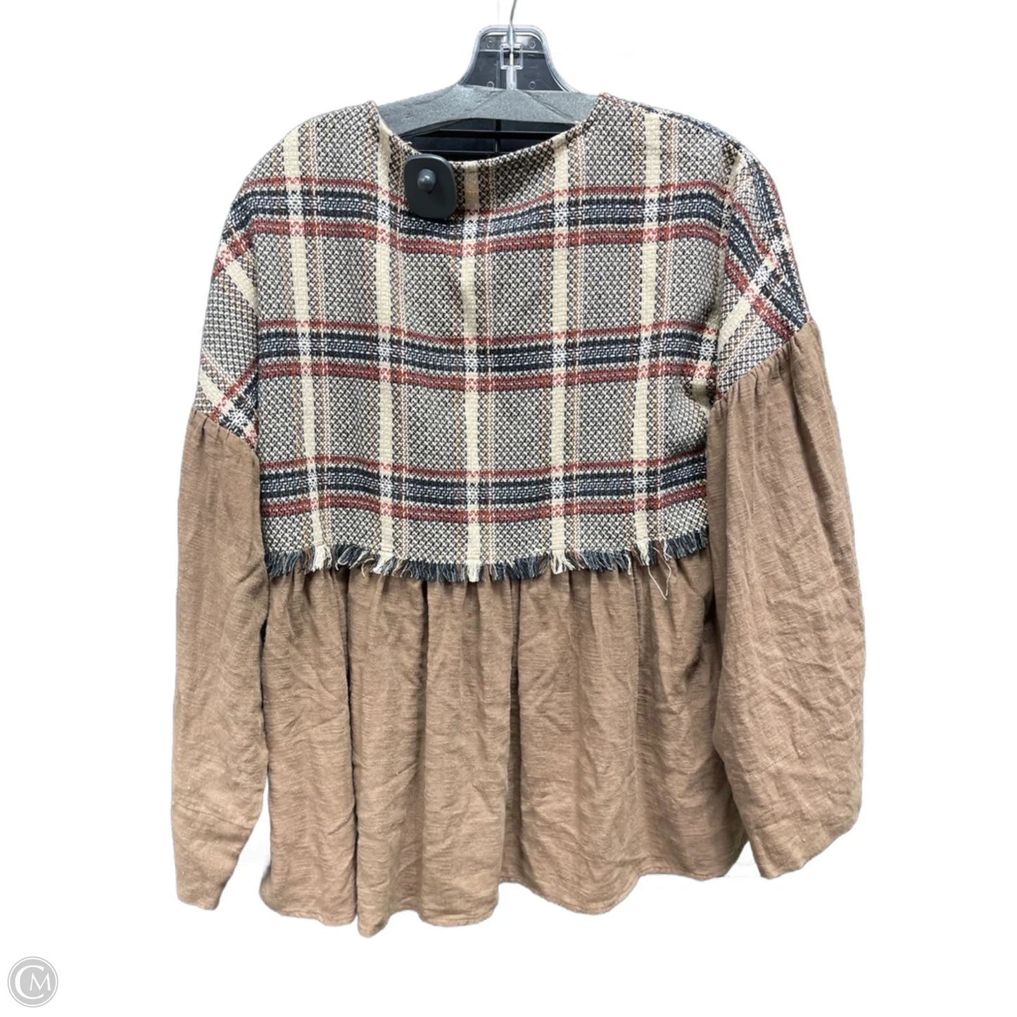 Top Long Sleeve By Davi & Dani In Brown, Size: M