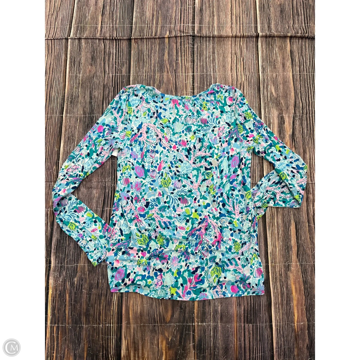 Top Long Sleeve Designer By Lilly Pulitzer In Blue, Size: M