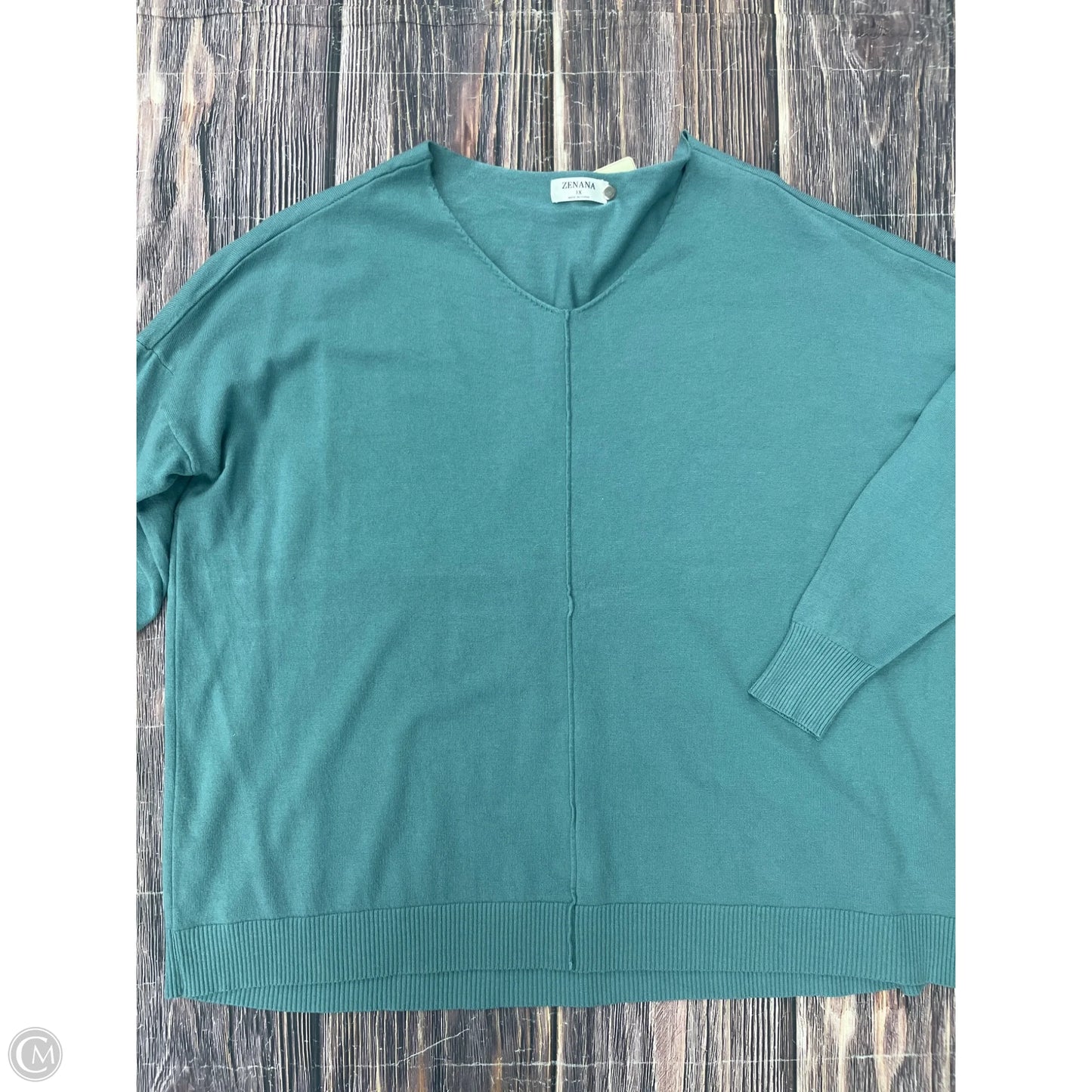Sweater By Zenana In Teal, Size: 3x