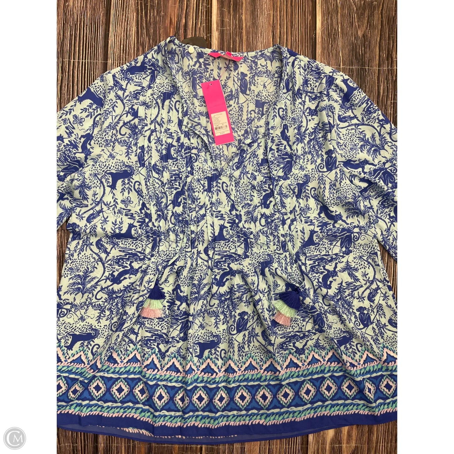 Top Long Sleeve Designer By Lilly Pulitzer In Blue, Size: Xl