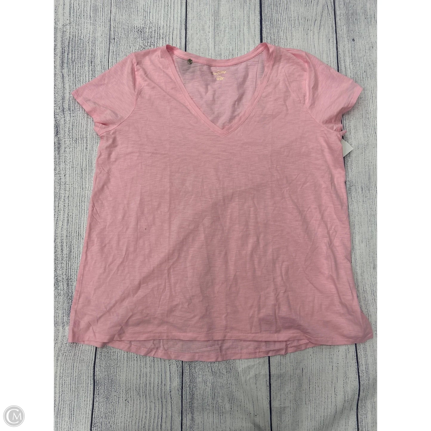 Top Short Sleeve Designer By Lilly Pulitzer In Pink, Size: 1x