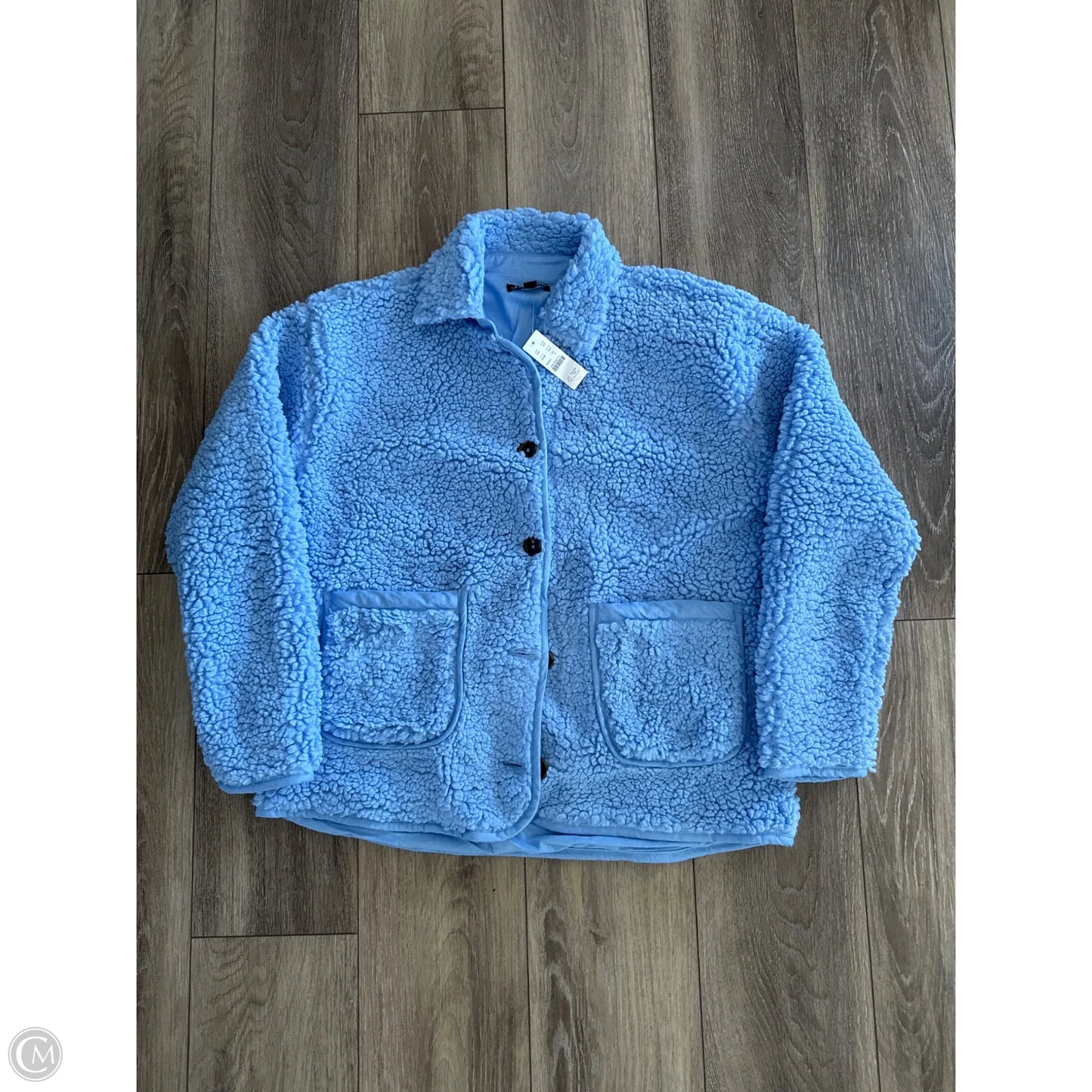 Jacket Faux Fur & Sherpa By J. Crew In Blue, Size: S
