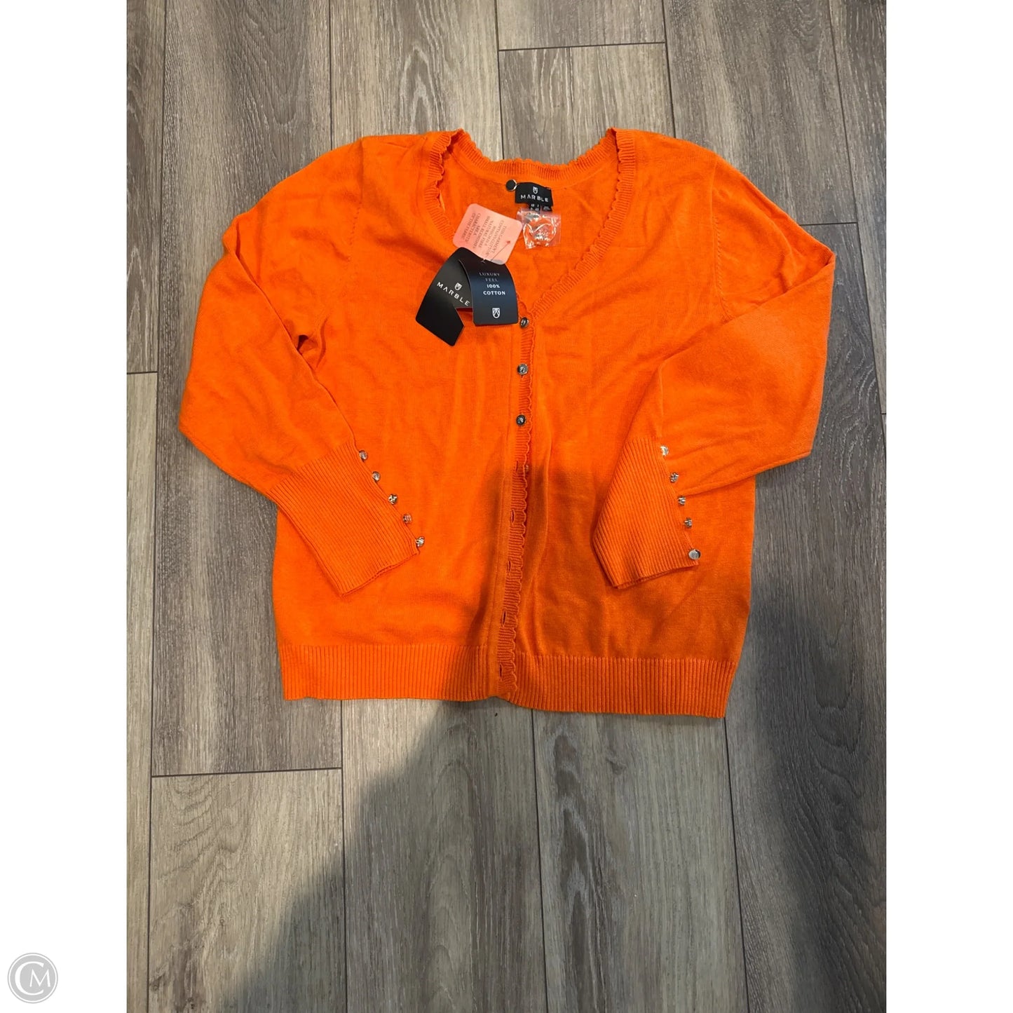 Sweater Cardigan By Clothes Mentor In Orange, Size: M