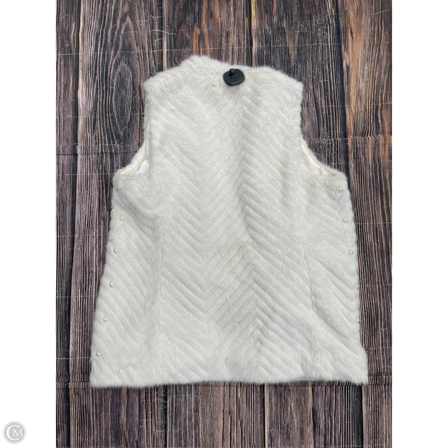 Vest Faux Fur & Sherpa By Chicos In Cream, Size: S