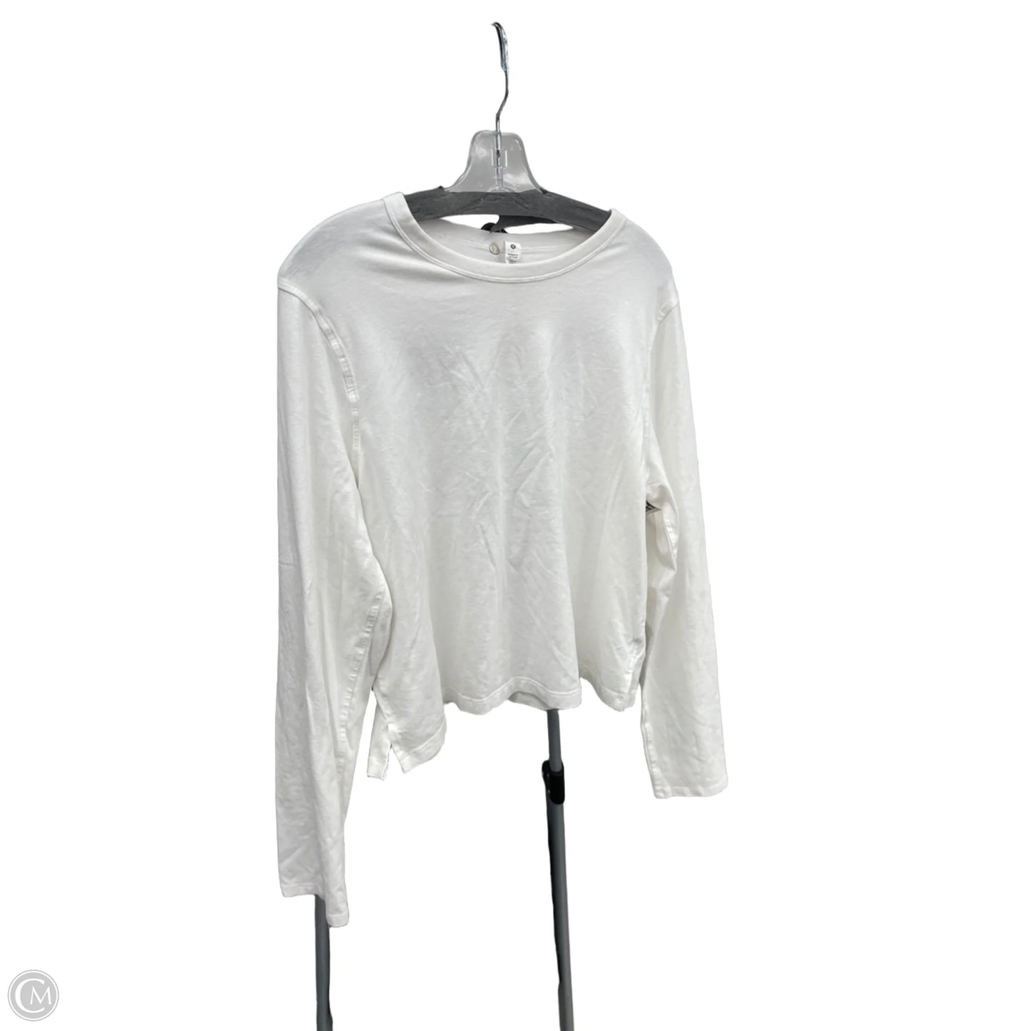 Athletic Top Long Sleeve Crewneck By Lululemon In White, Size: 12