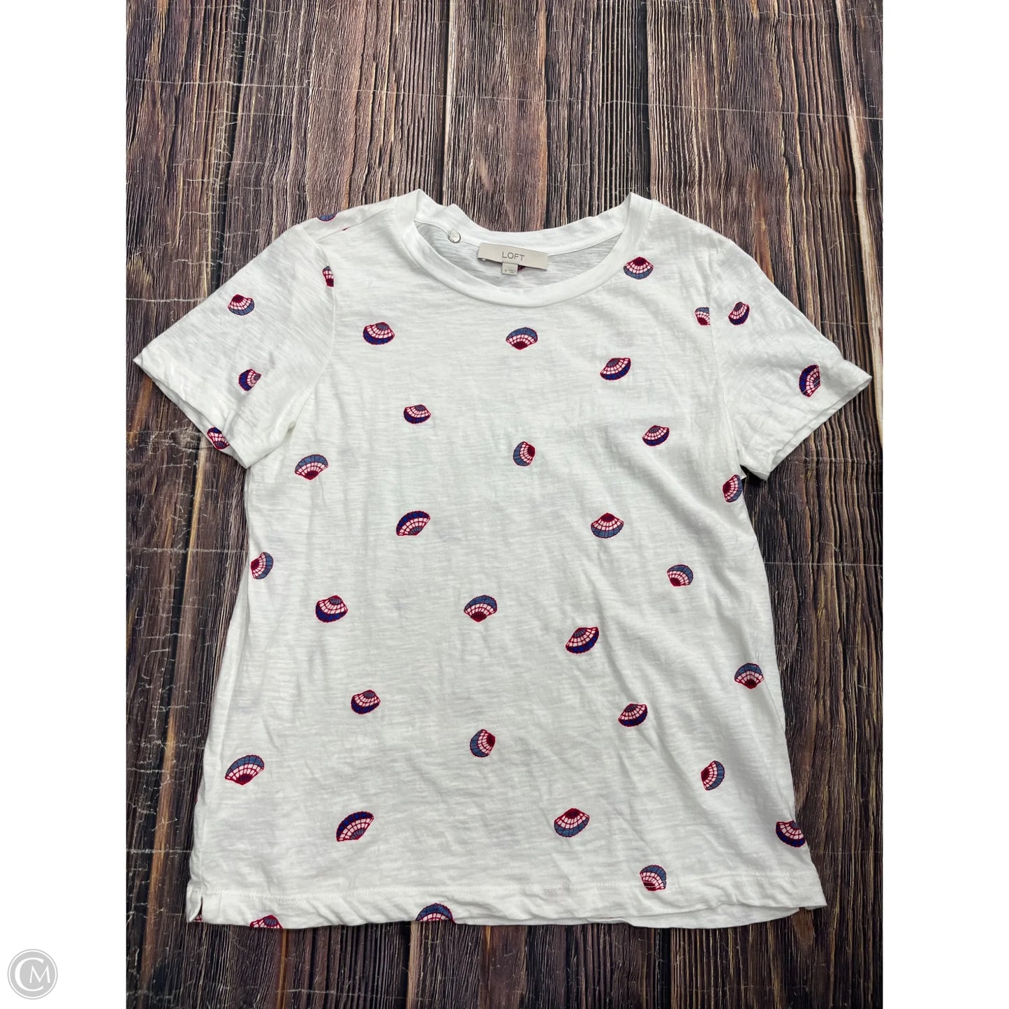 Top Short Sleeve By Loft In White, Size: M