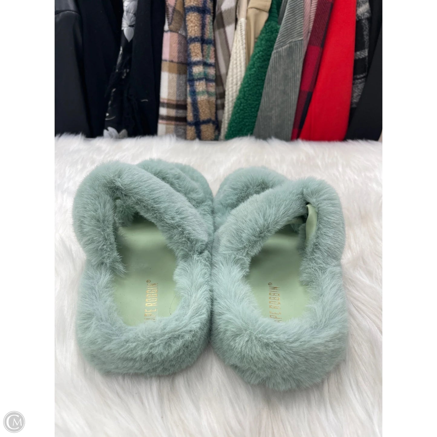 Sandals Flats By Clothes Mentor In Green, Size: 9