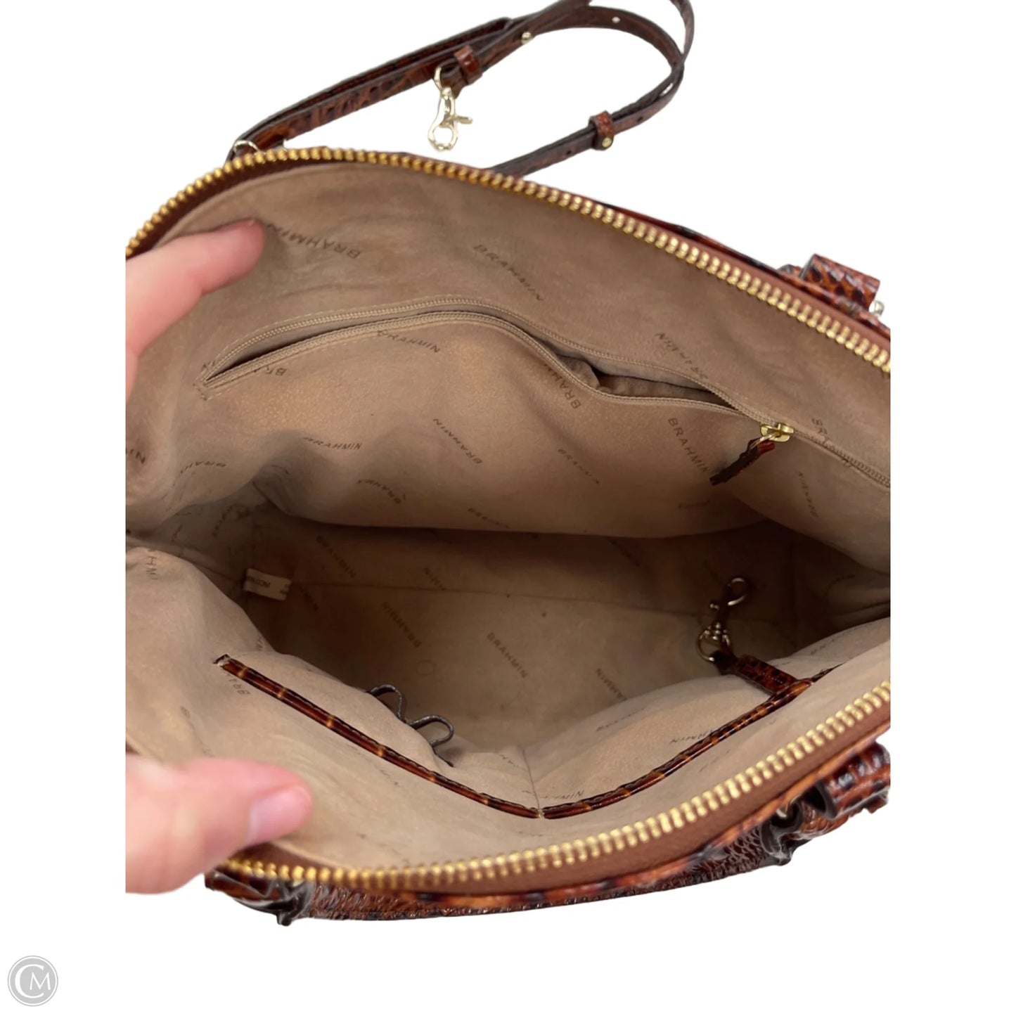 Handbag Designer By Brahmin, Size: Large