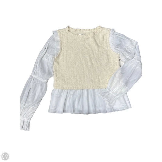 Top Long Sleeve By Anthropologie In White, Size: L