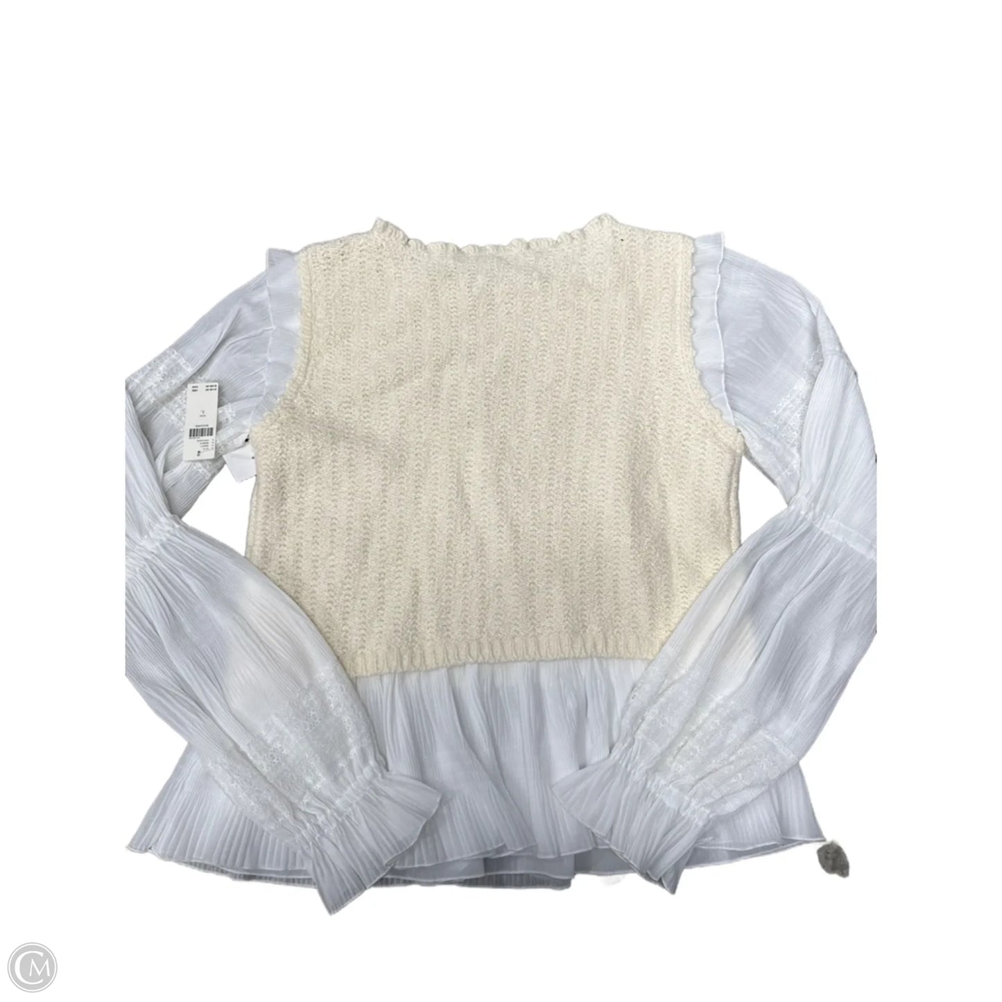 Top Long Sleeve By Anthropologie In White, Size: L