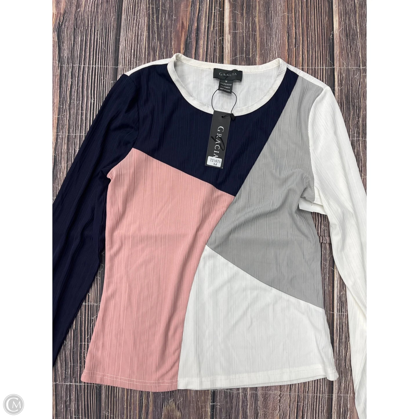 Top Long Sleeve By Gracia In White, Size: M