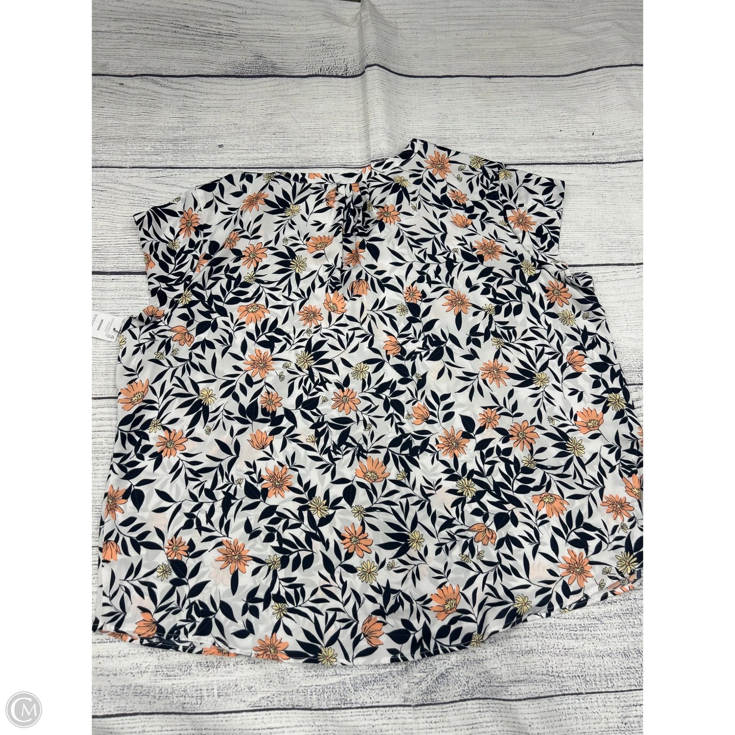Top Short Sleeve By Liz Claiborne In White, Size: 2x