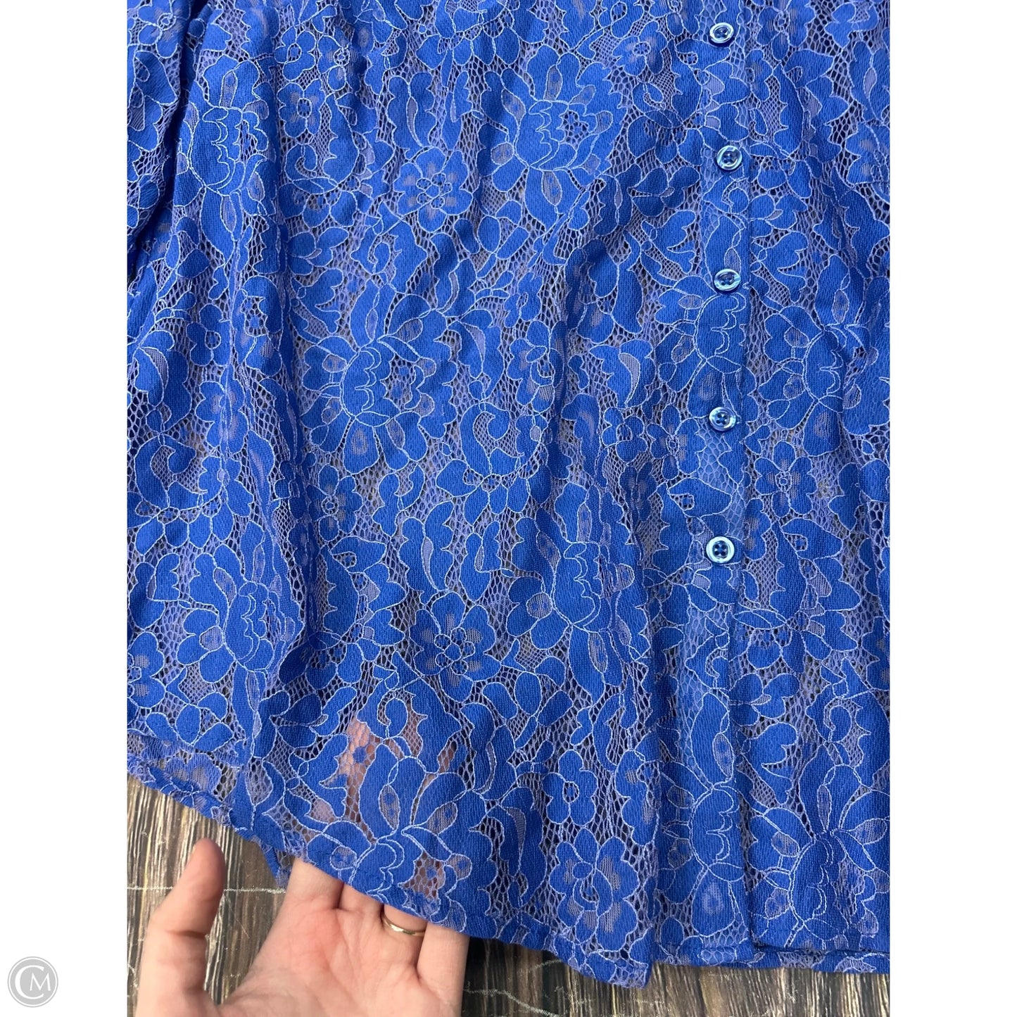 Top Long Sleeve By Torrid In Blue, Size: 1x