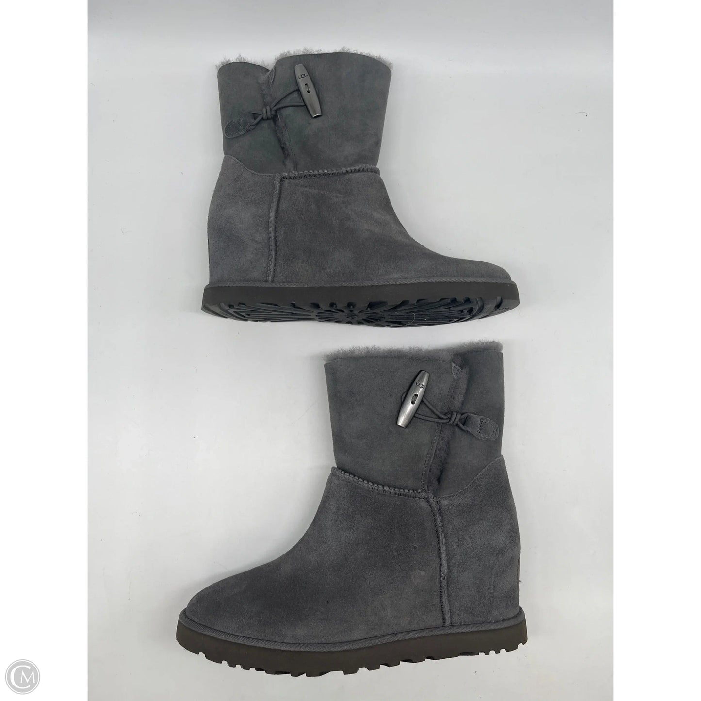 Boots Designer By Ugg In Grey, Size: 7.5