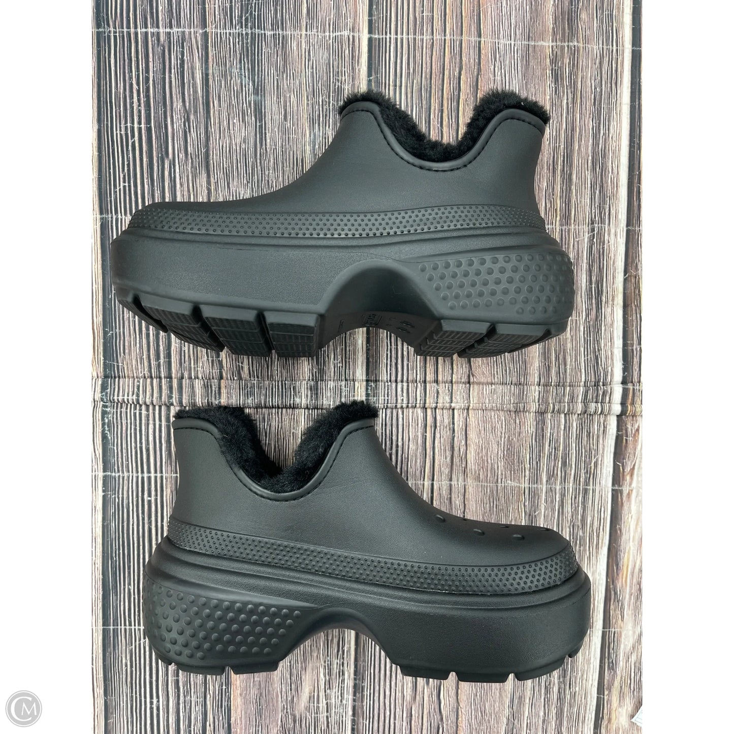 Boots Ankle Heels By Crocs In Black, Size: 9