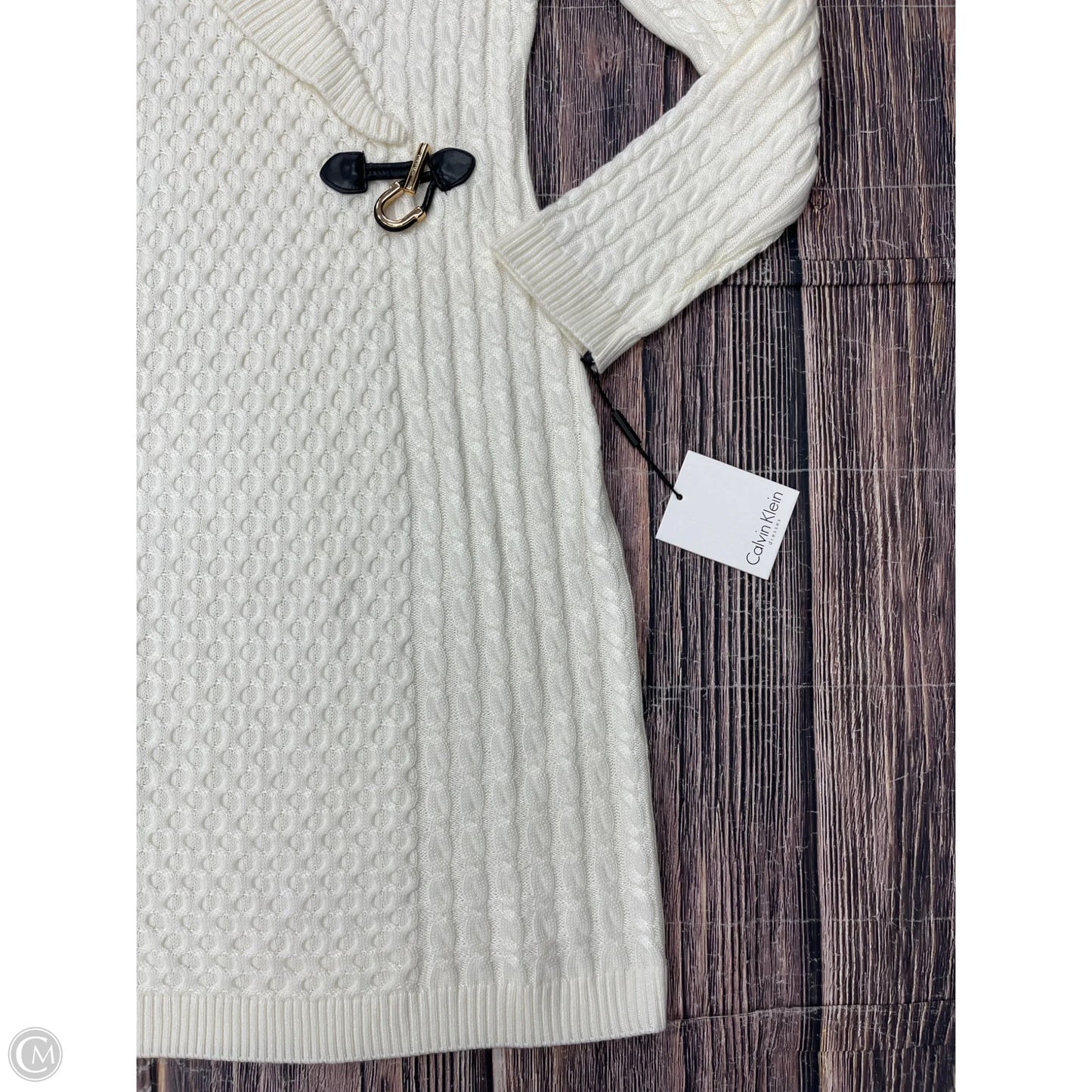 Dress Sweater By Calvin Klein In White, Size: M