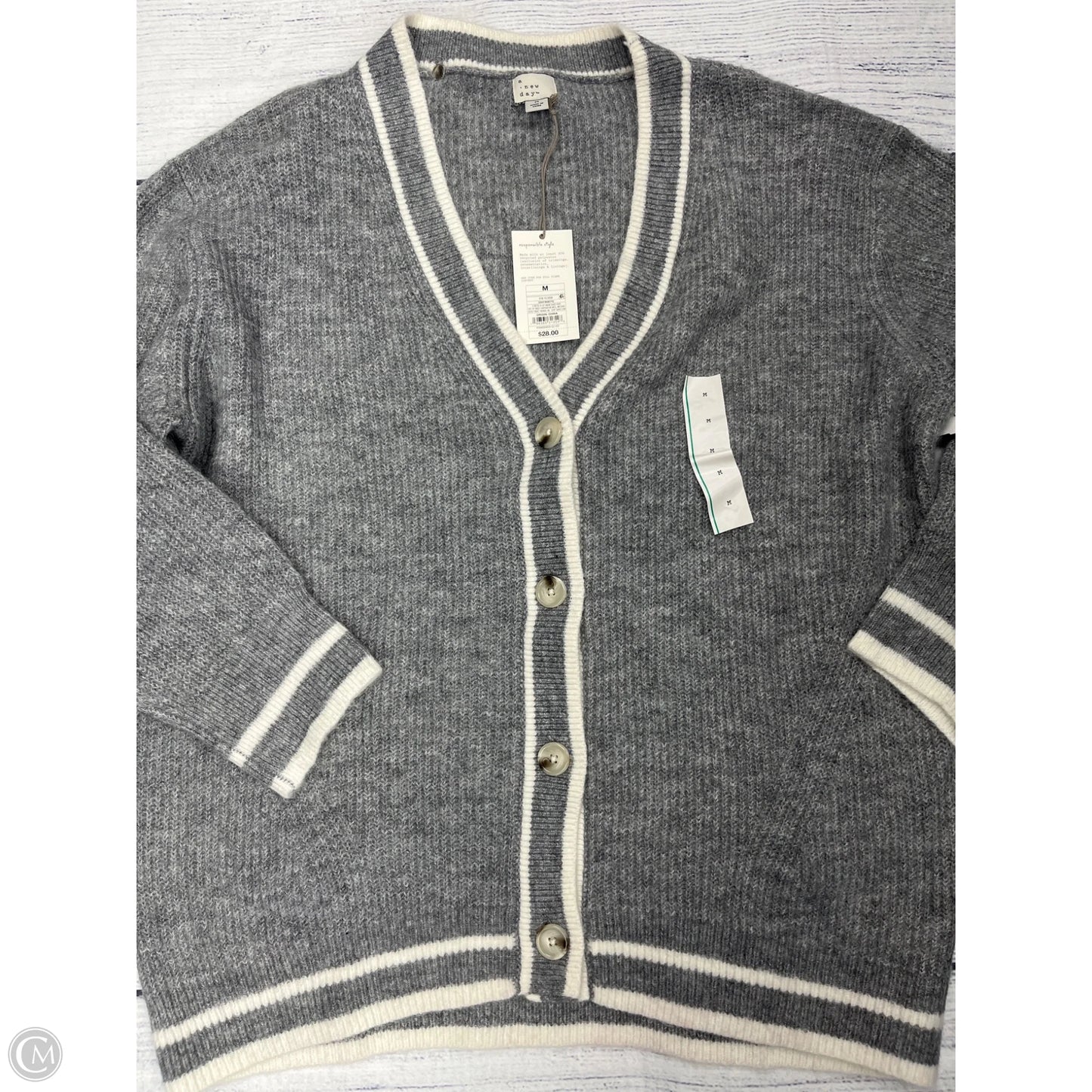 Sweater Cardigan By A New Day In Grey, Size: M