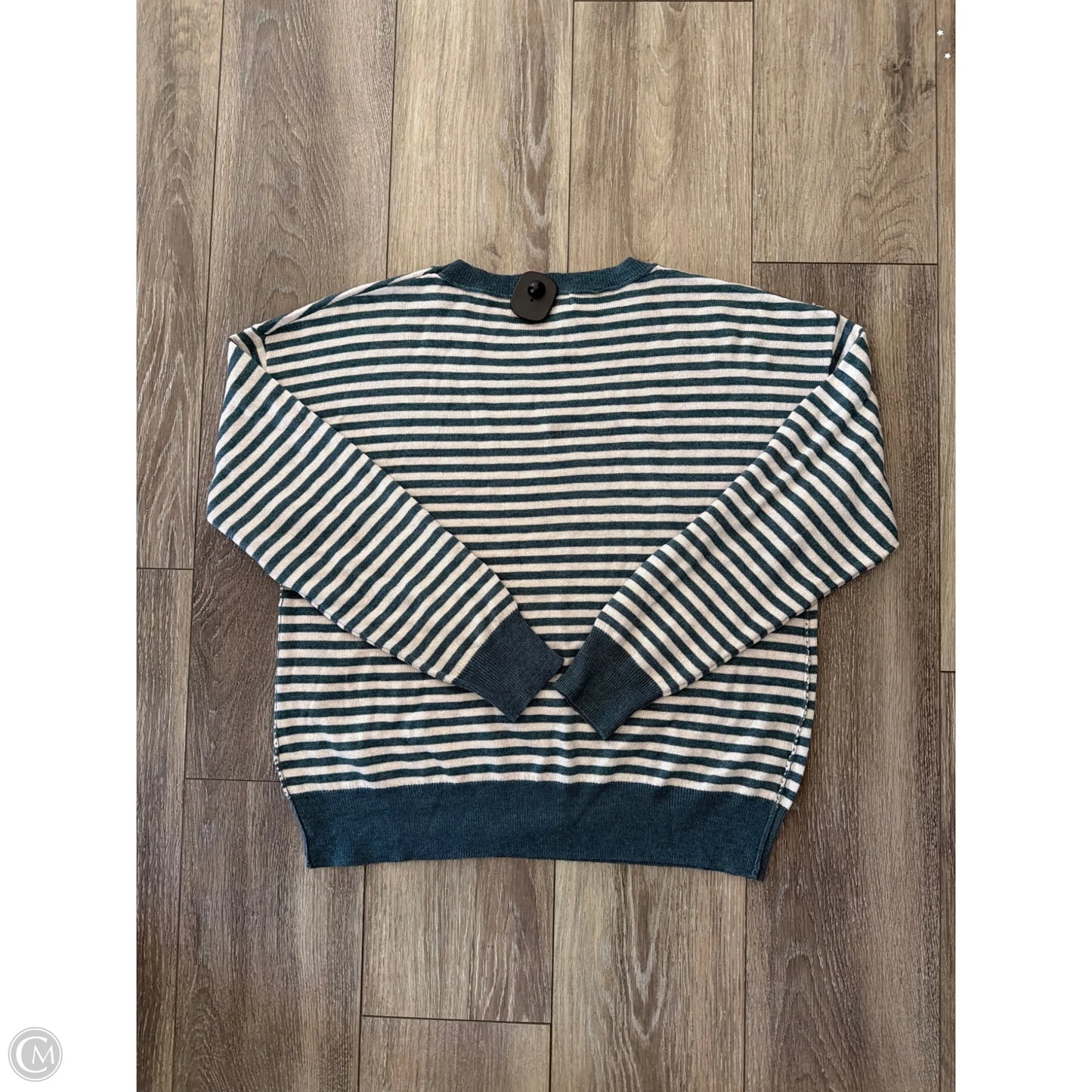 Top Long Sleeve By Be Cool In Blue & Cream, Size: M