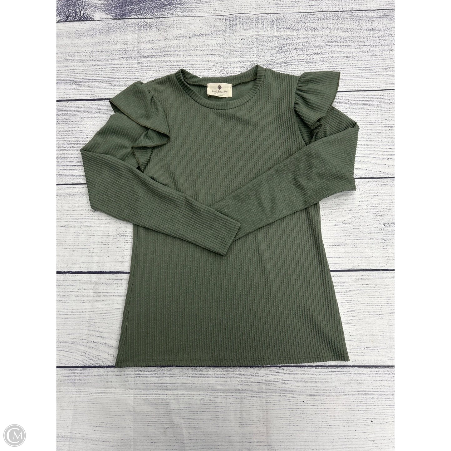Top Long Sleeve By Betseys Boutique Shop In Green, Size: M