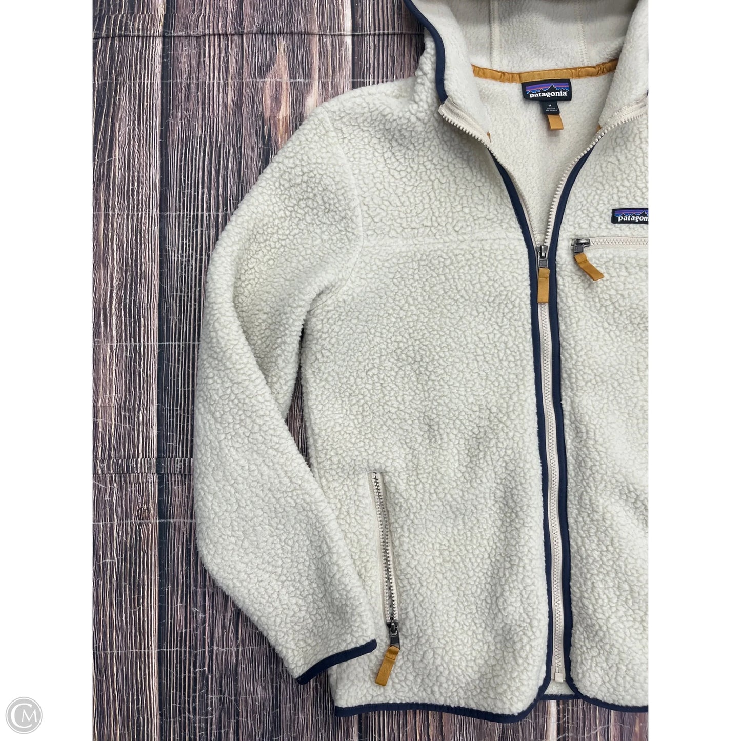 Jacket Fleece By Patagonia In Cream, Size: M