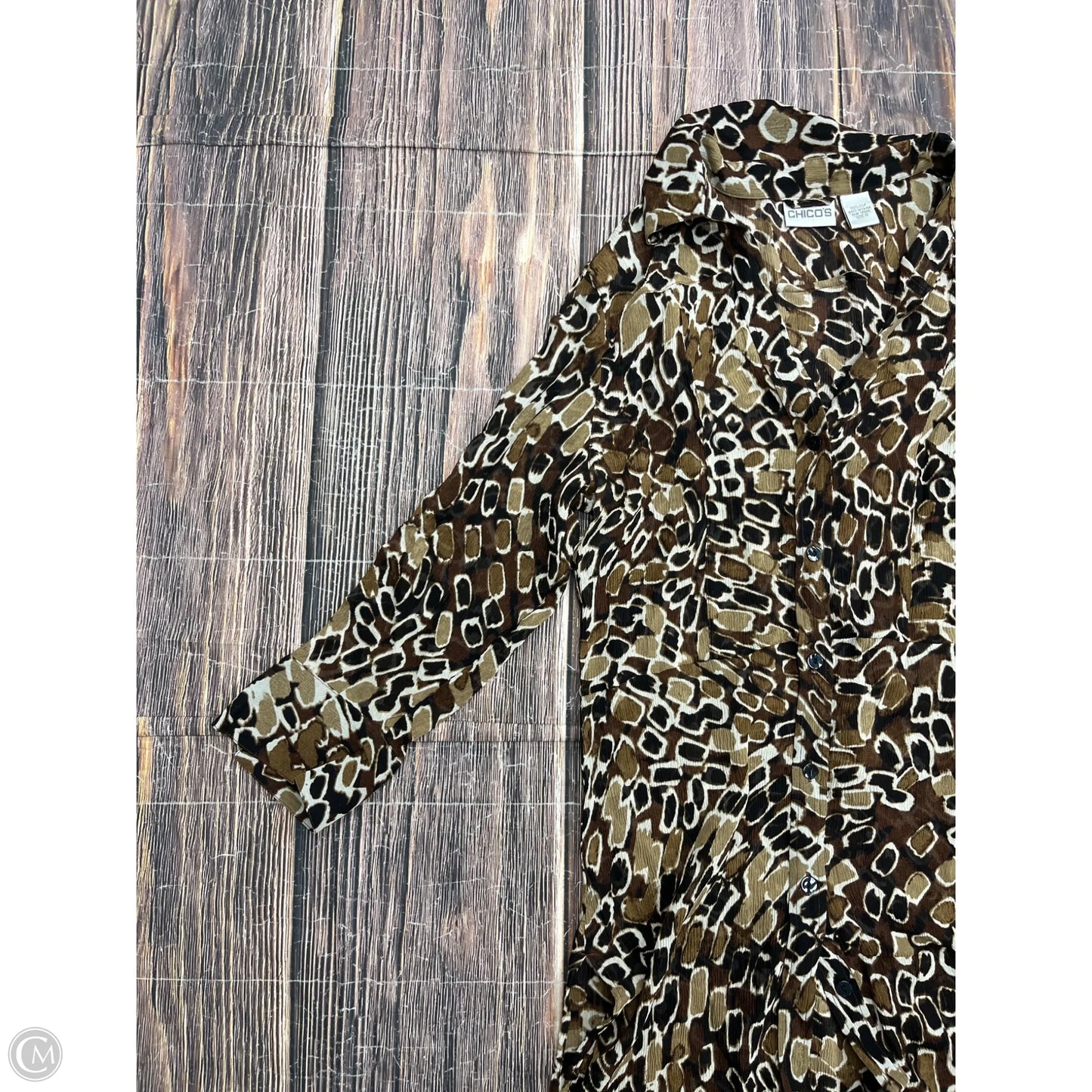 Top Long Sleeve By Chicos In Brown, Size: S