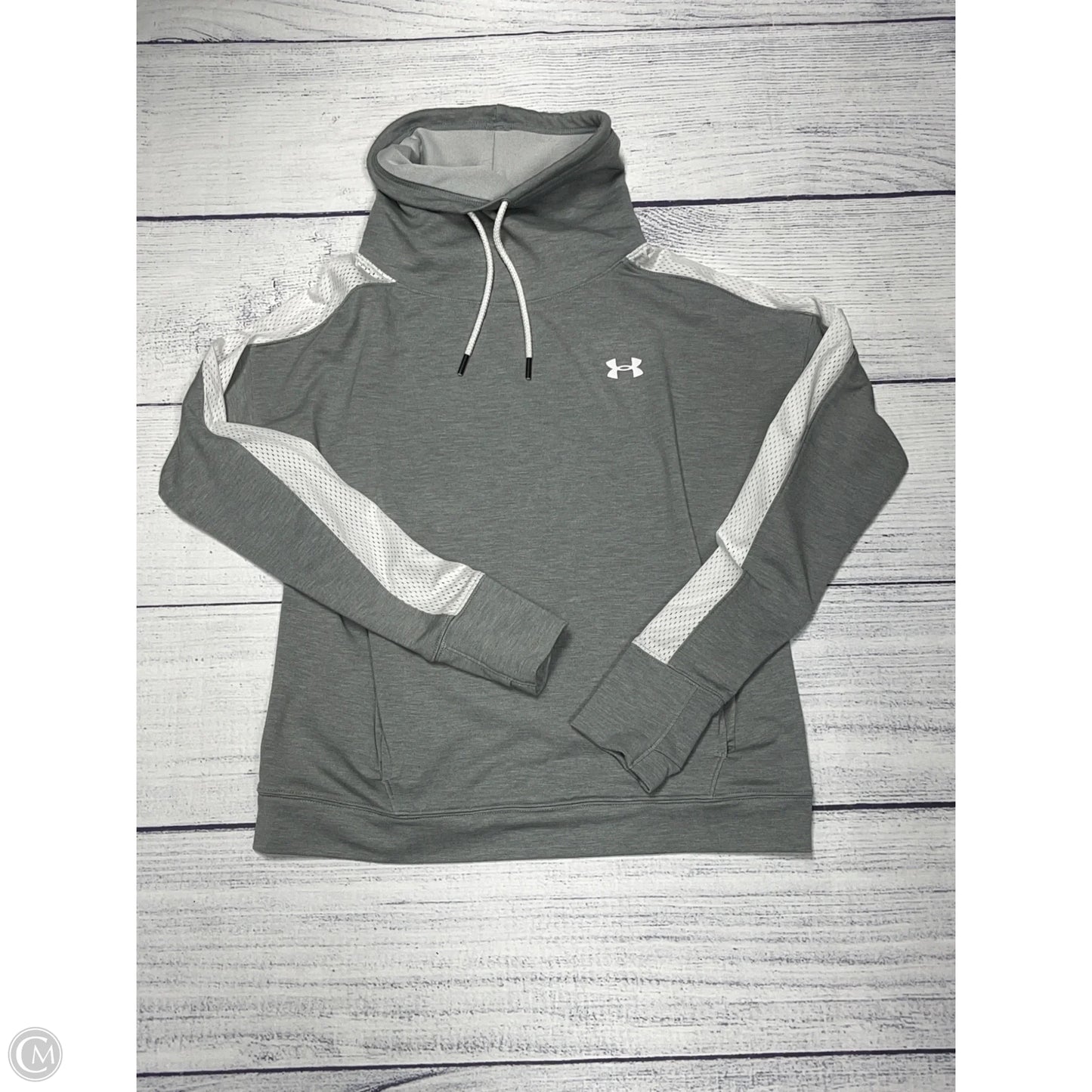Sweatshirt Hoodie By Adidas In Grey, Size: M