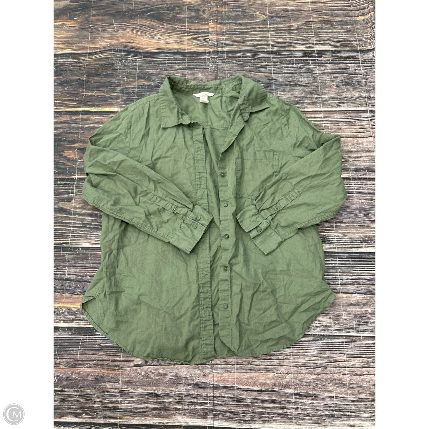 Top Long Sleeve By H&m In Green, Size: L