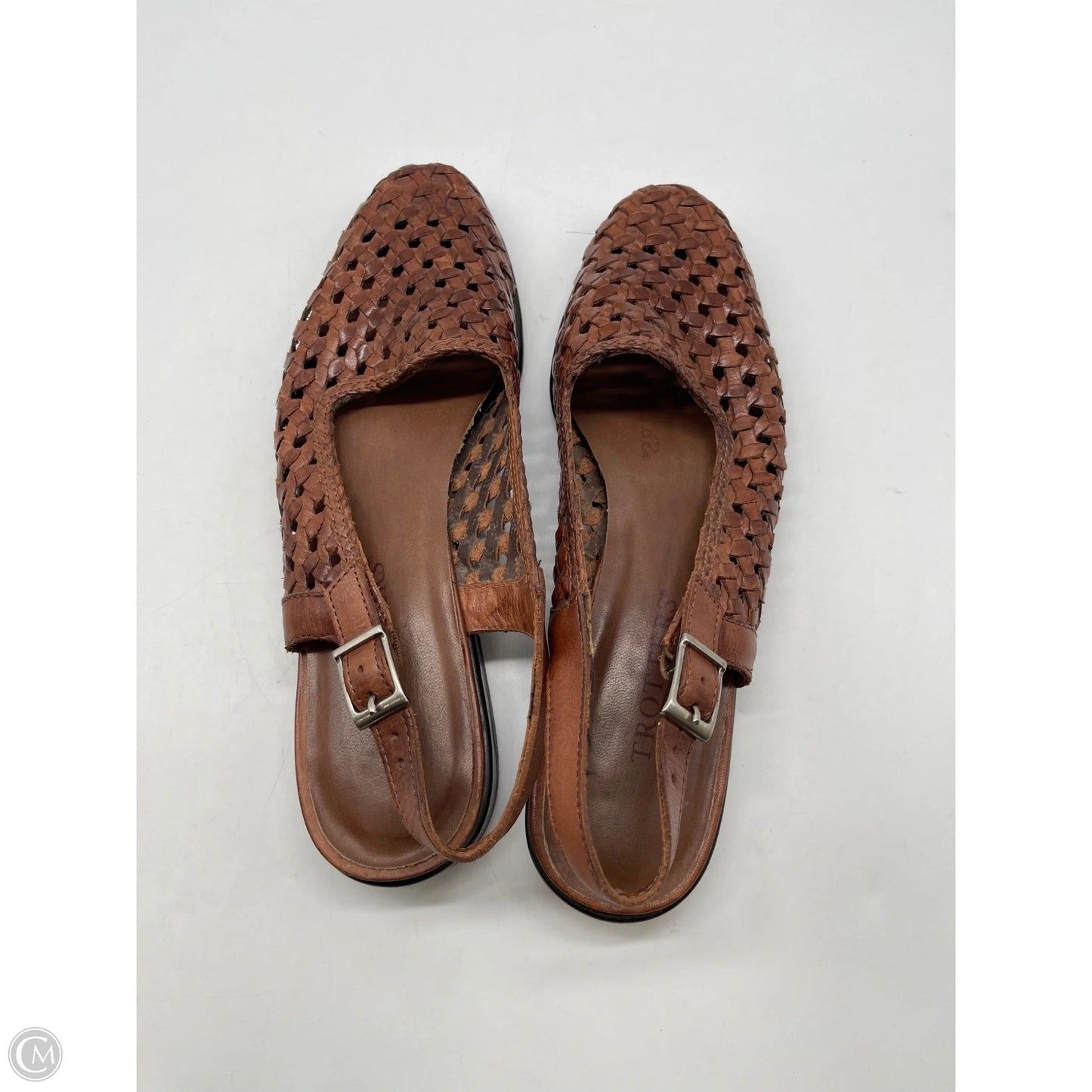 Sandals Heels Block By Clothes Mentor In Brown, Size: 7.5